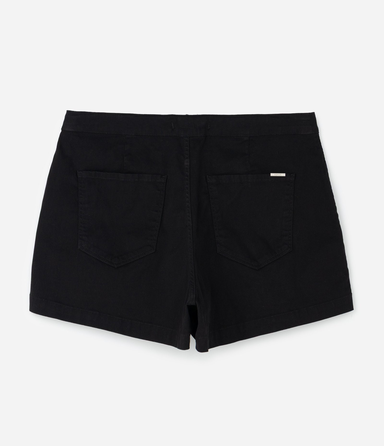 Short Saia em Sarja Cotelê com Botões Frontais Curve & Plus Size Preto 2