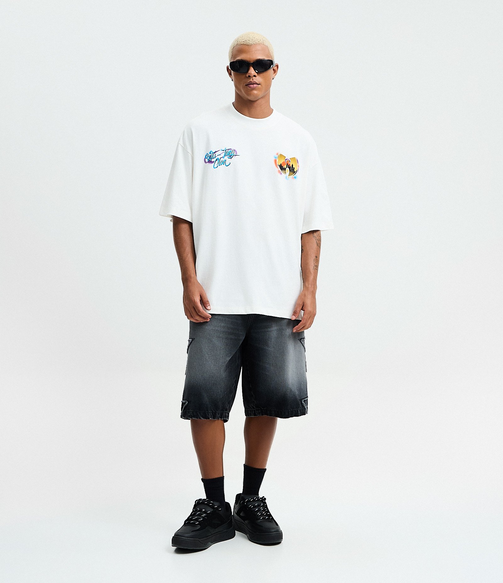 Camiseta Oversized em Algodão com Estampa Wu Tang Clan Branco 2