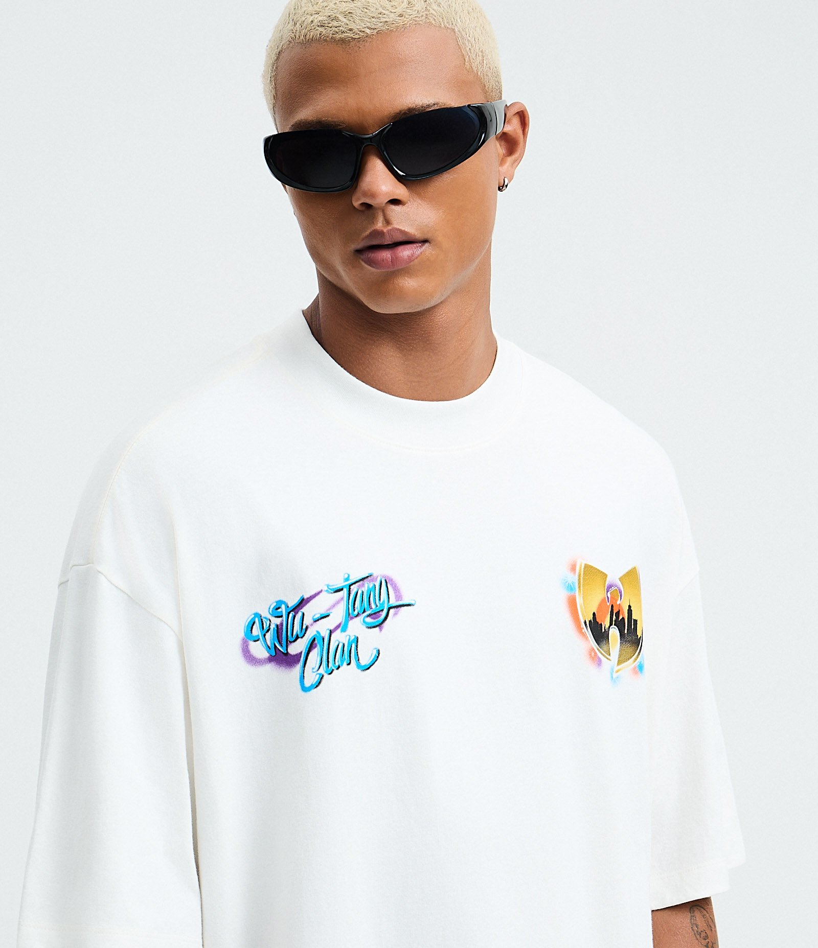 Camiseta Oversized em Algodão com Estampa Wu Tang Clan Branco 4