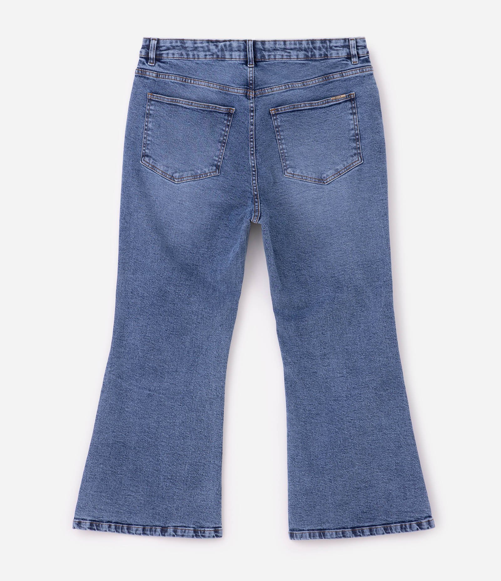 Calça Jeans Cropped Flare Curve & Plus Size Azul 7