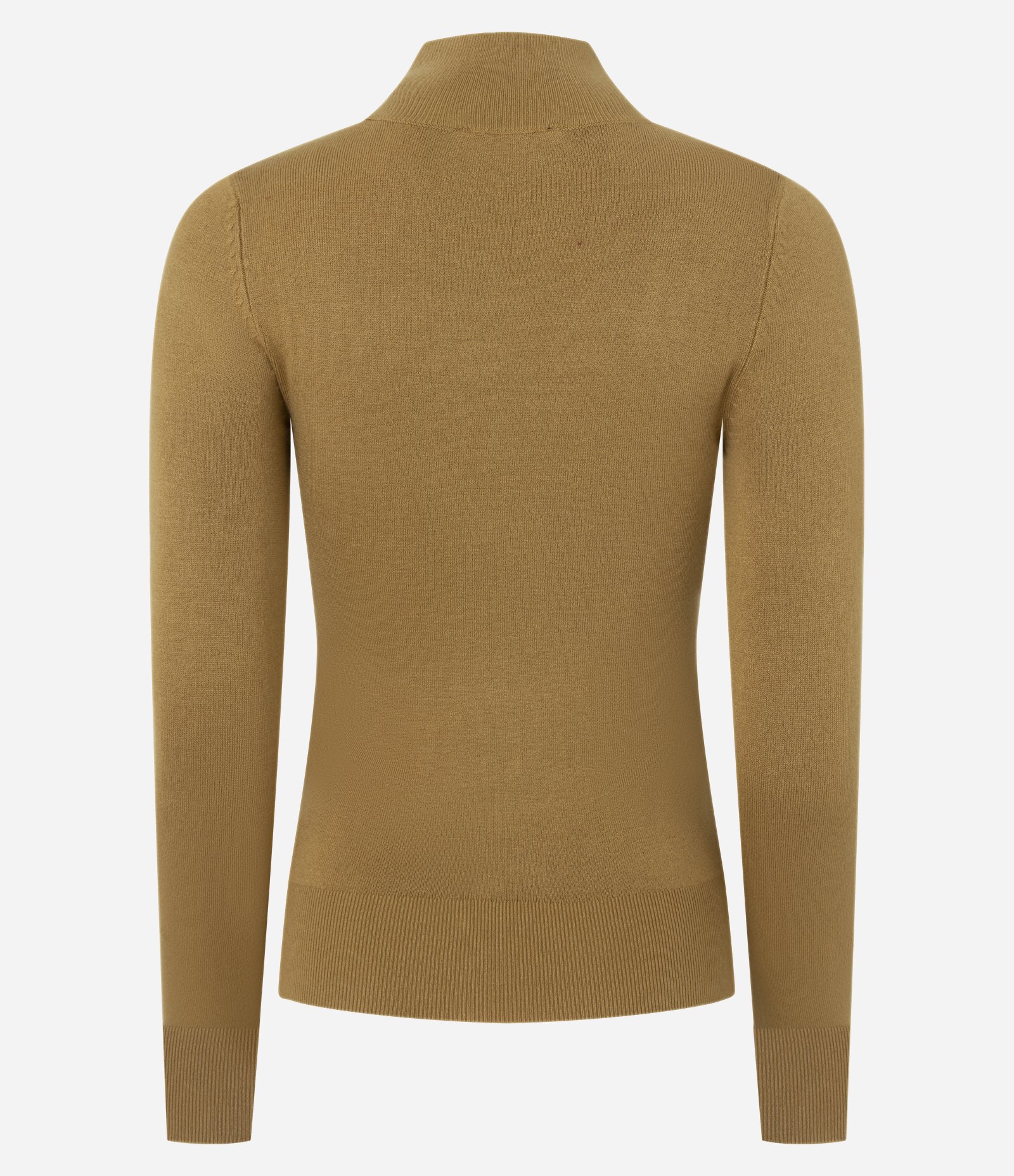 Blusa em Tricô com Manga Longa e Gola Alta Caramelo 3