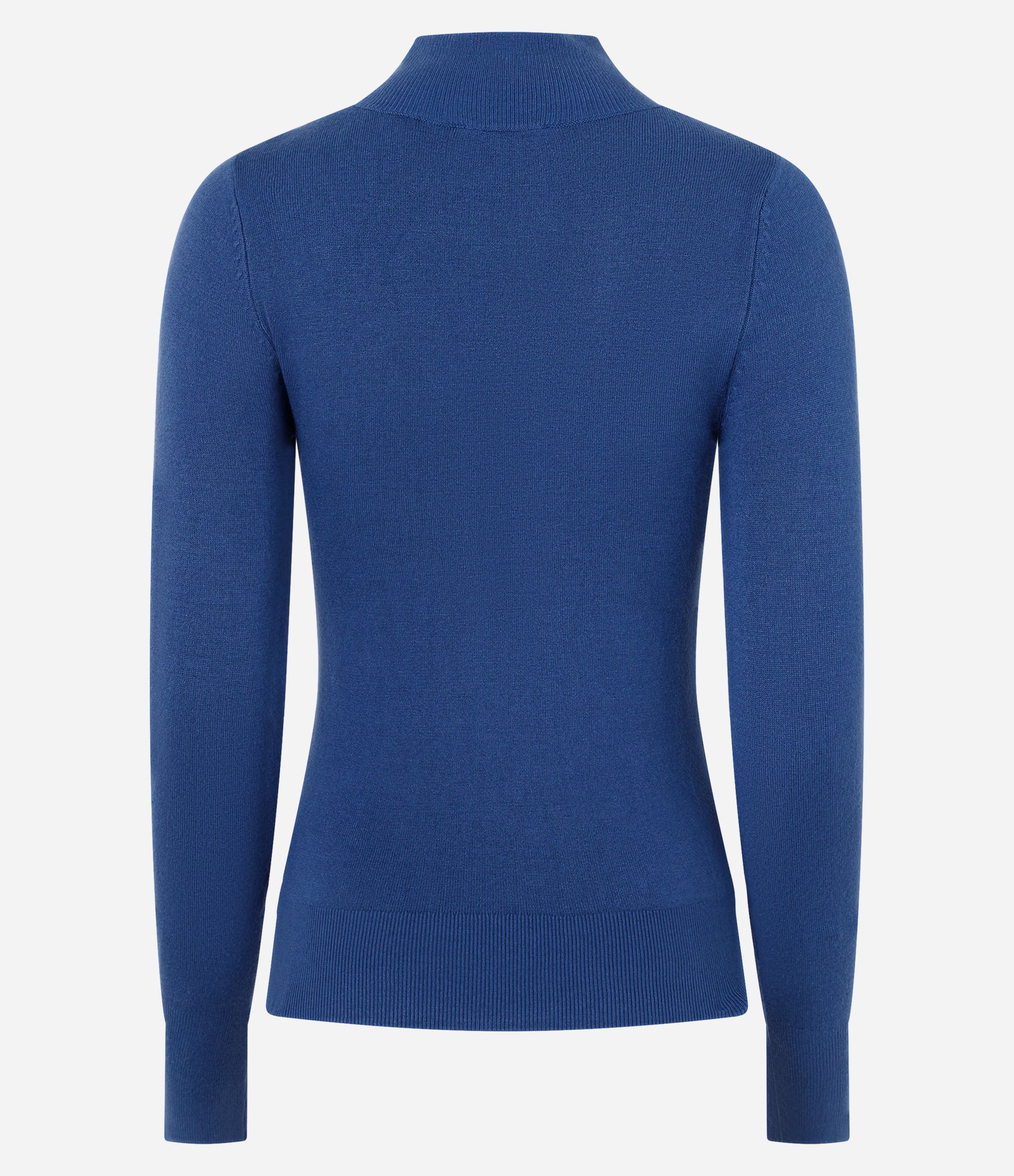 Blusa em Tricô com Manga Longa e Gola Alta Azul 3