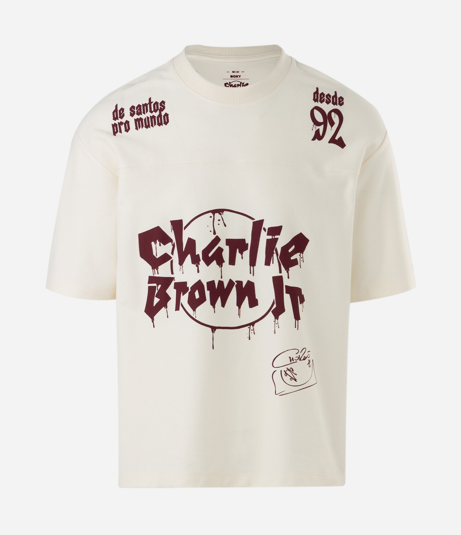 Camiseta Manga Curta em Algodão Charlie Brown JR Branco 1
