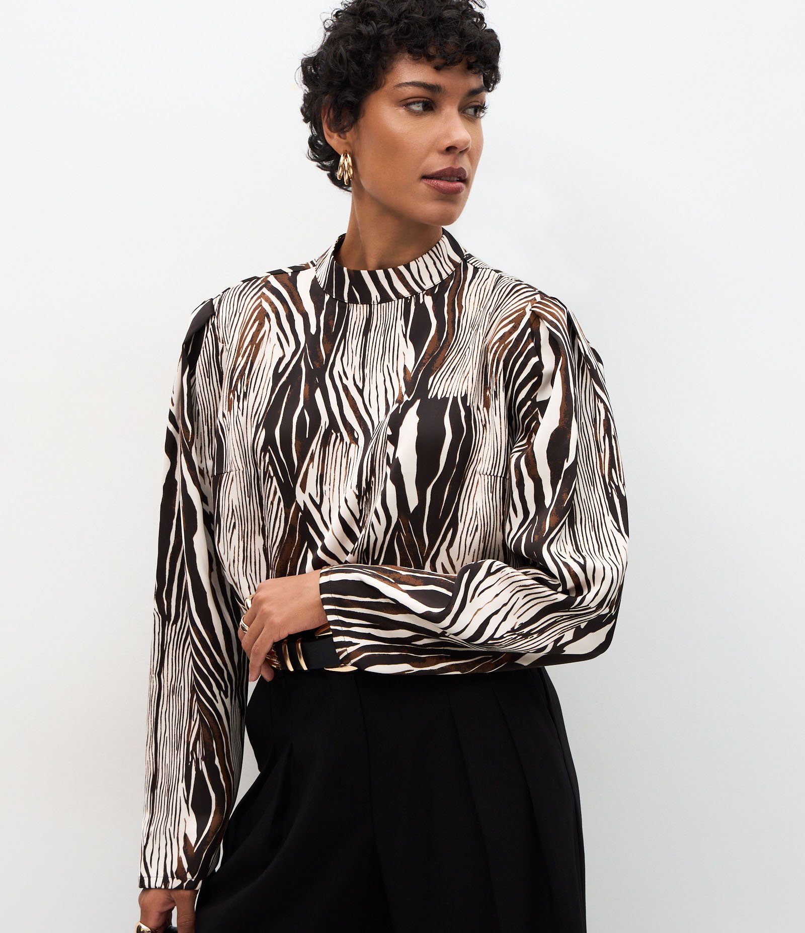 Blusa Acetinada com Estampa Animal Print Multicores 1