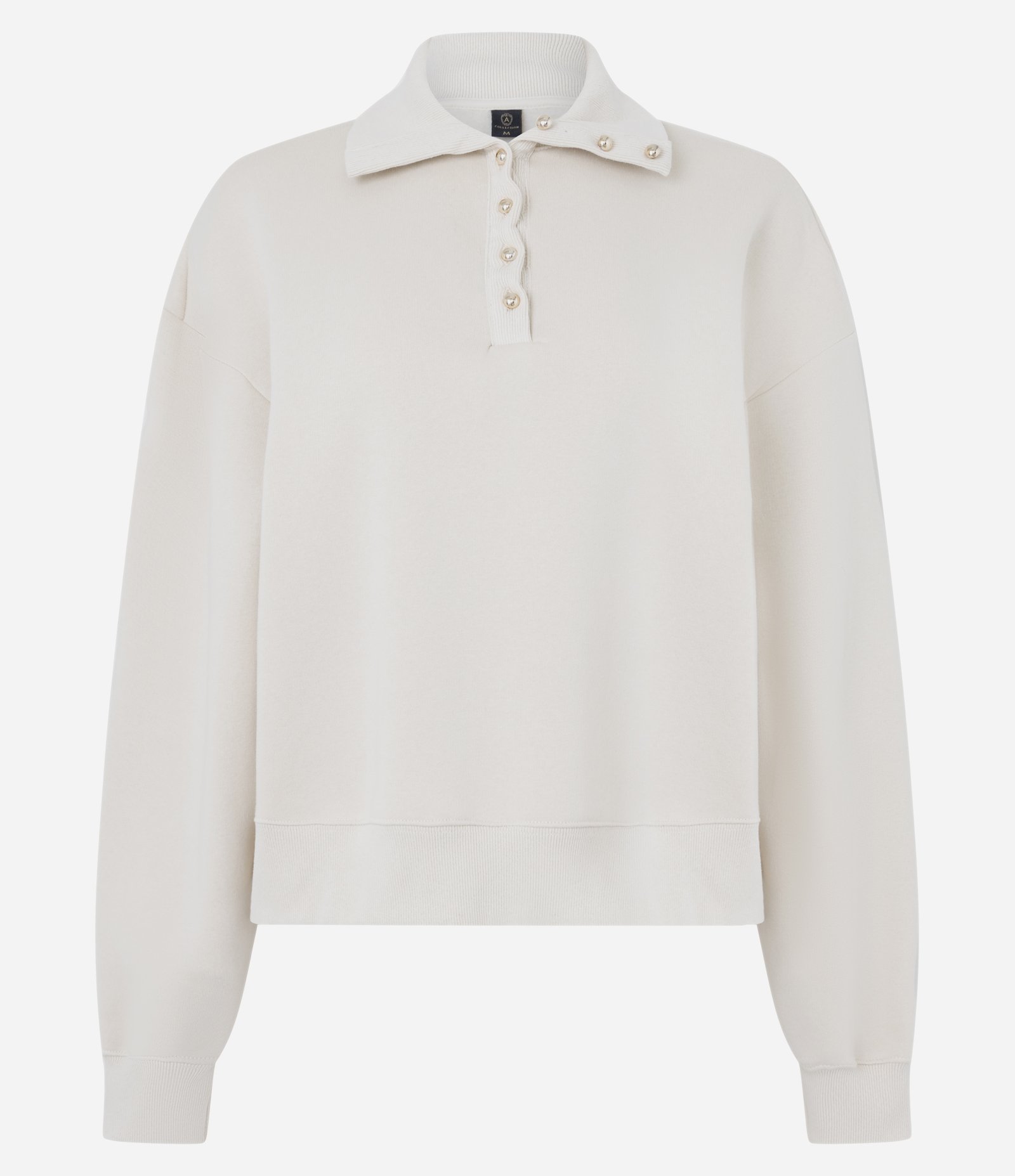 Blusão Moletom com Botõezinhos Delicados Bege 1