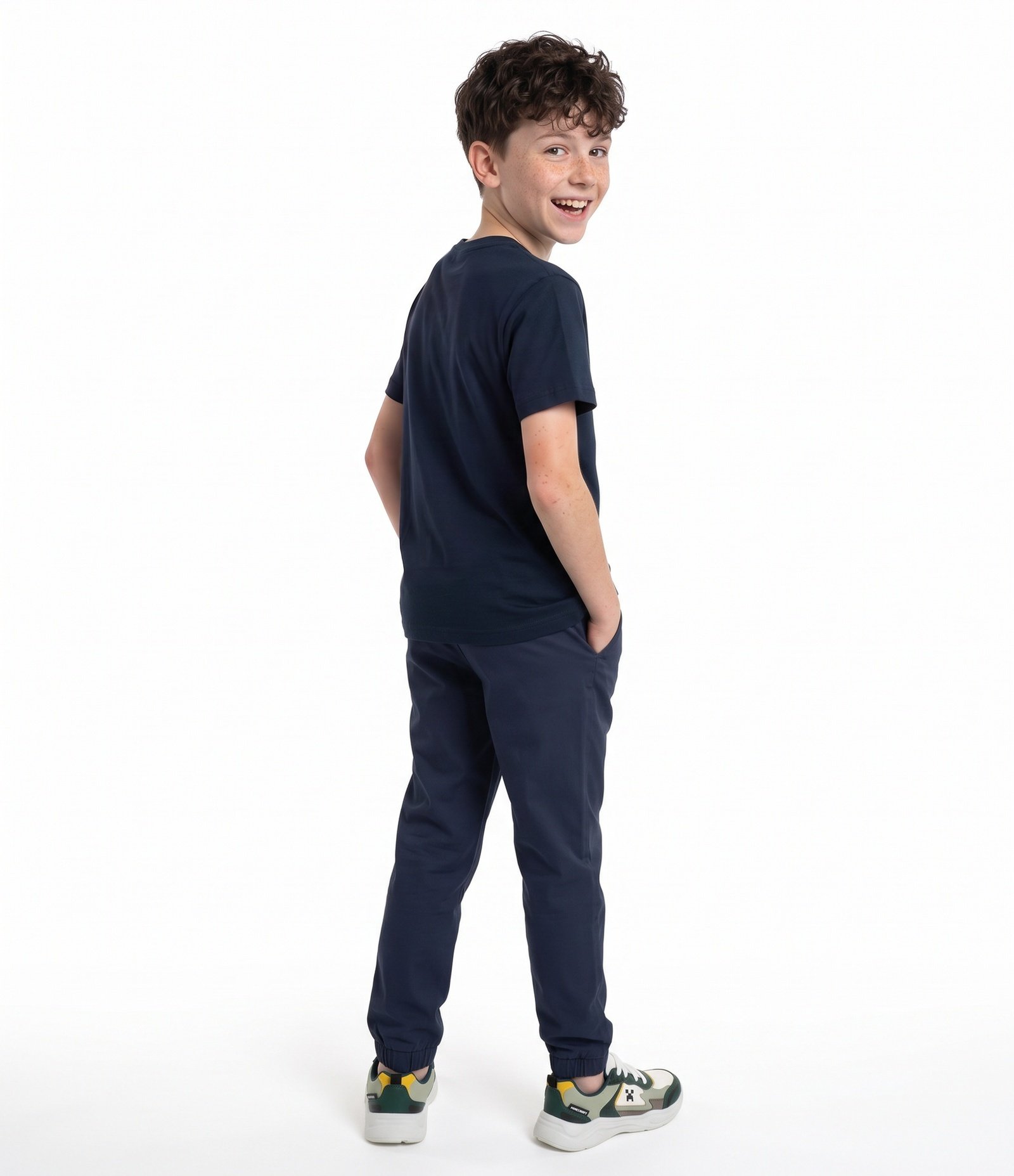 Calça Jogger Infantil em Sarja - Tam 5 a 14 anos Dress Blues 3
