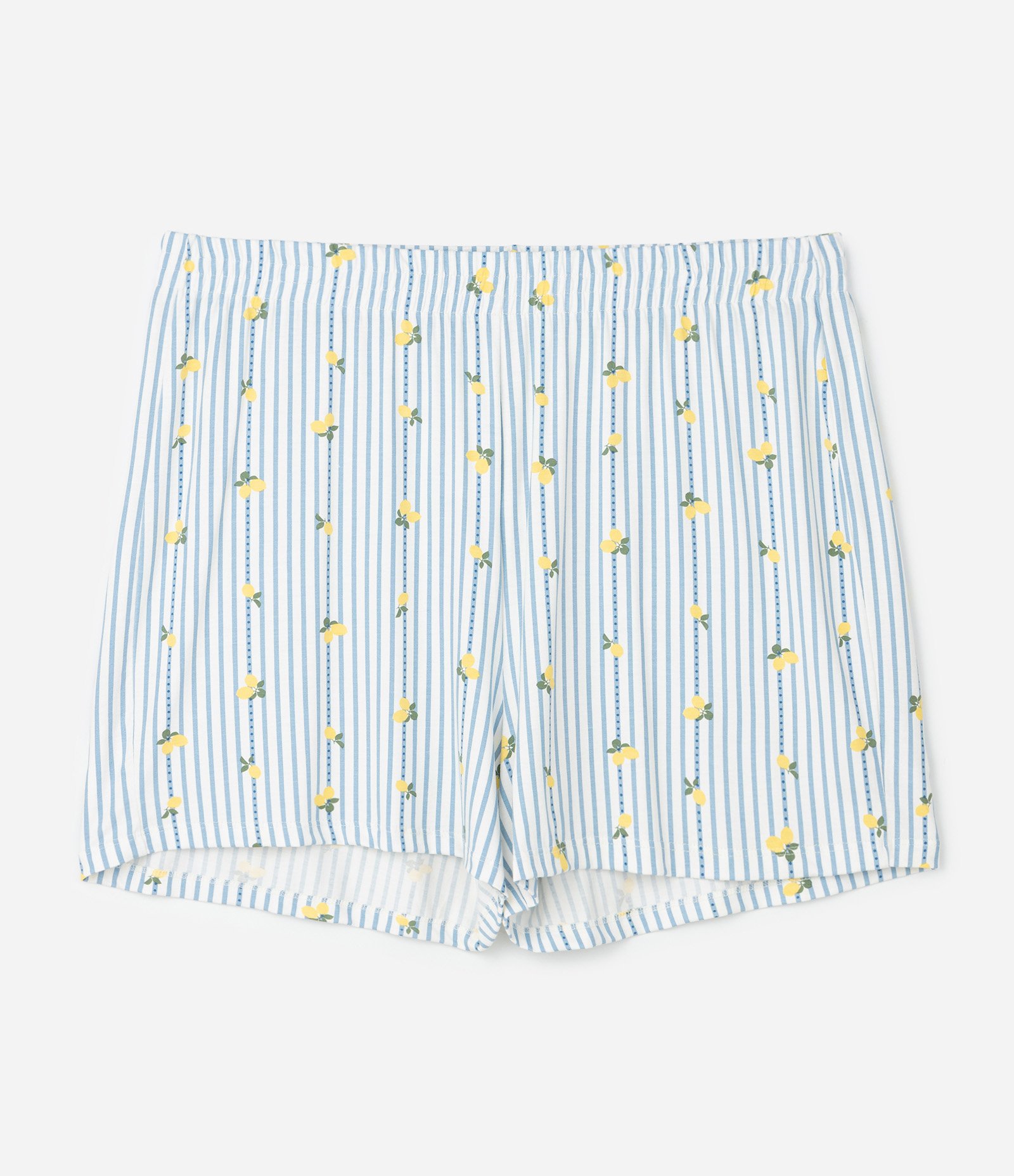 Pijama Curto em Viscolycra com Estampa Limões Curve & Plus Size Azul 4