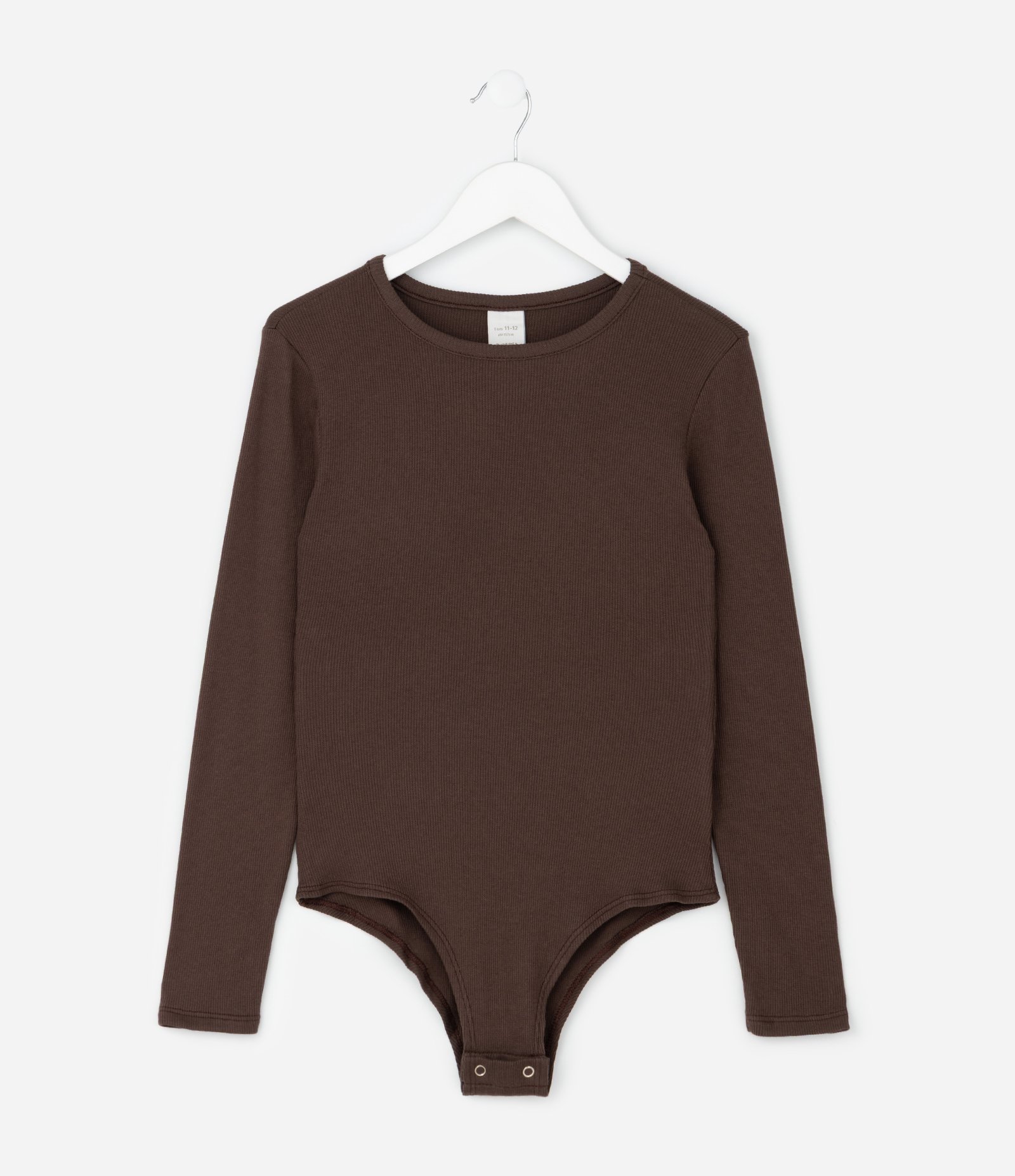 Body Infantil Baby Look Manga Longa – Tam 7 a 16 Anos Marrom 2