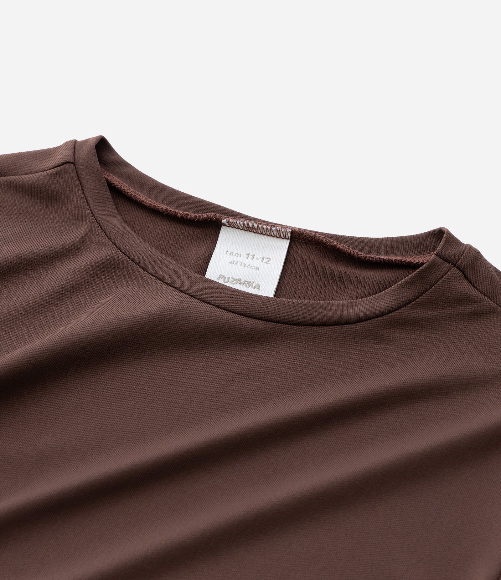 Camiseta Infantil com Franzido Lateral – Tam 5 a 14 Anos Marrom 3