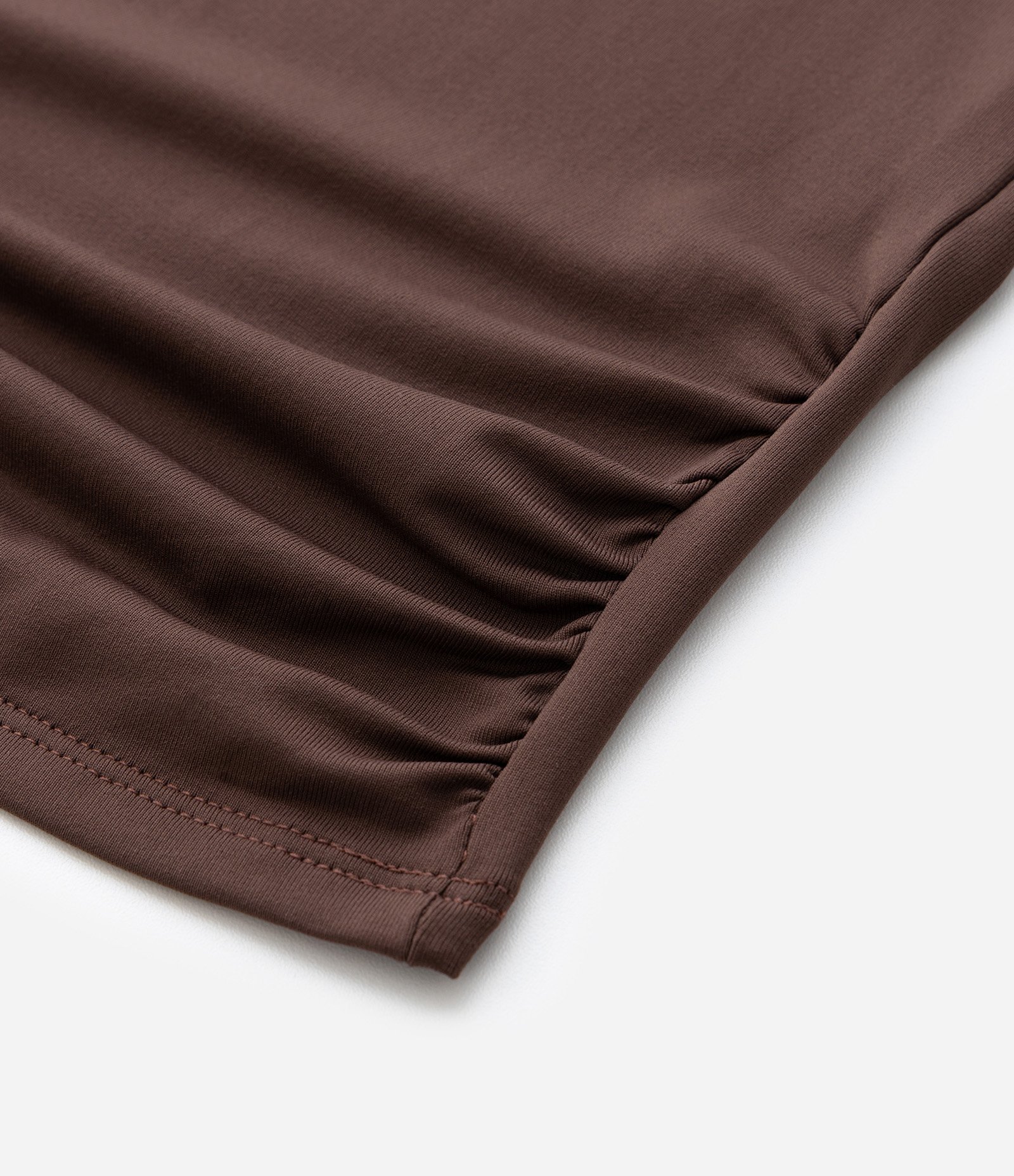 Camiseta Infantil com Franzido Lateral – Tam 5 a 14 Anos Marrom 4