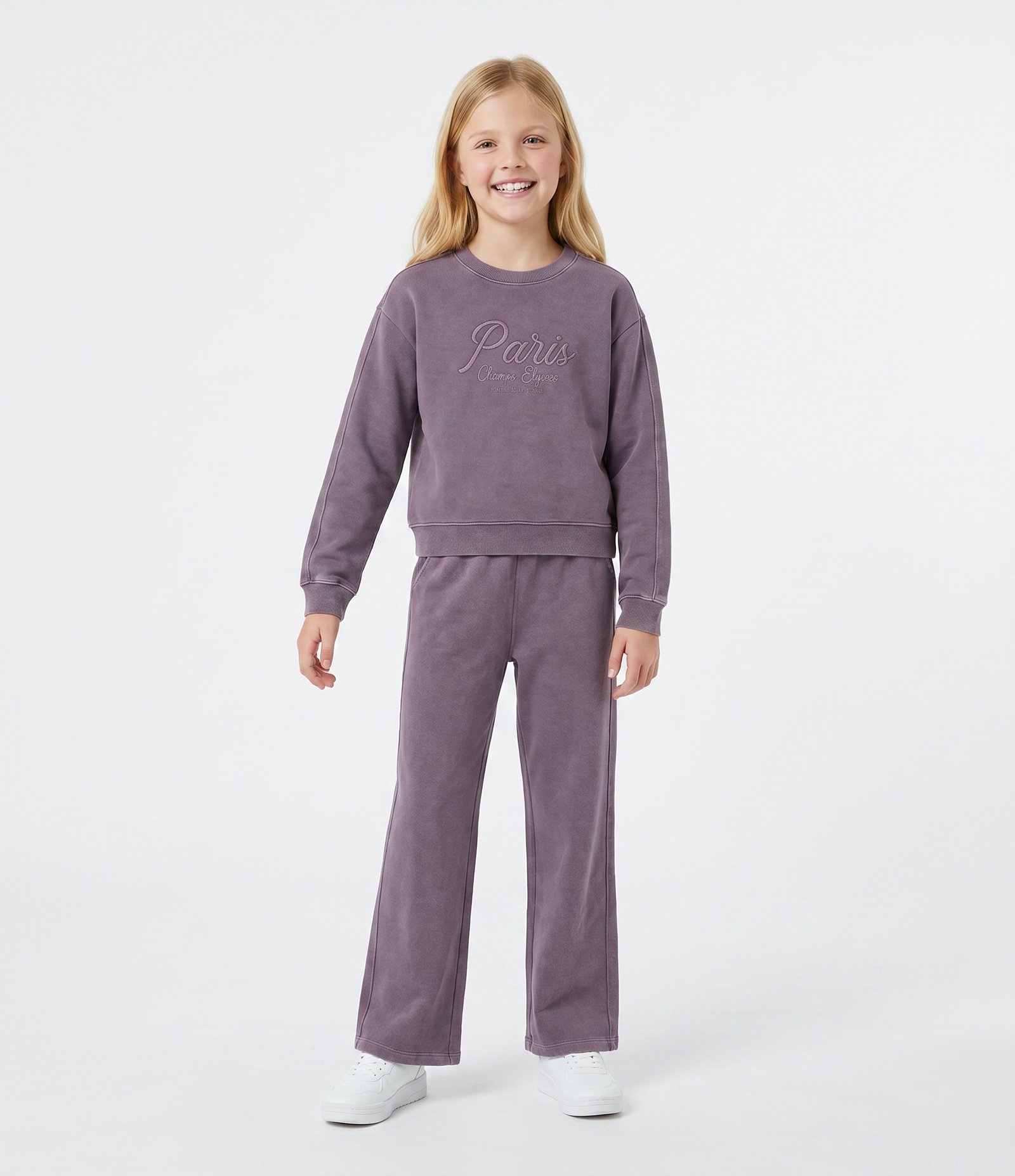 Casaco Infantil Relaxed com Lettering em Relevo – Tam 7 a 16 Anos Roxo 1