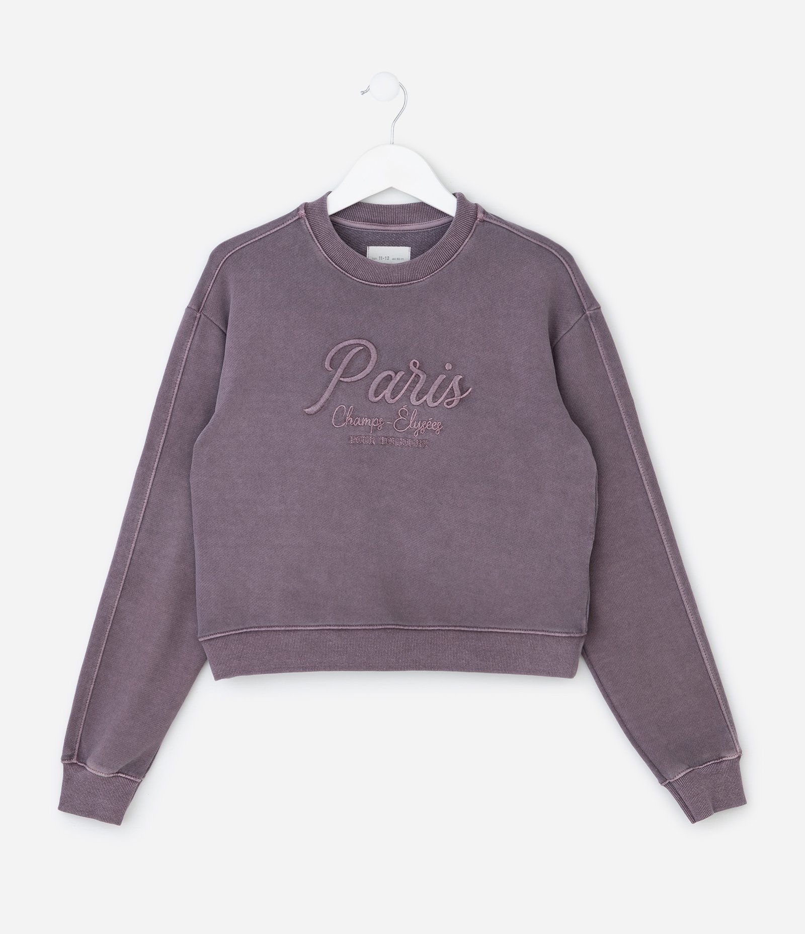 Casaco Infantil Relaxed com Lettering em Relevo – Tam 7 a 16 Anos Roxo 2