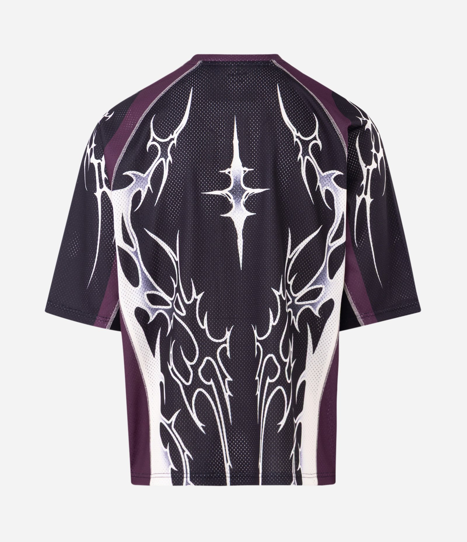Camiseta Mesh Oversized com Estampa Tribal Preto 2