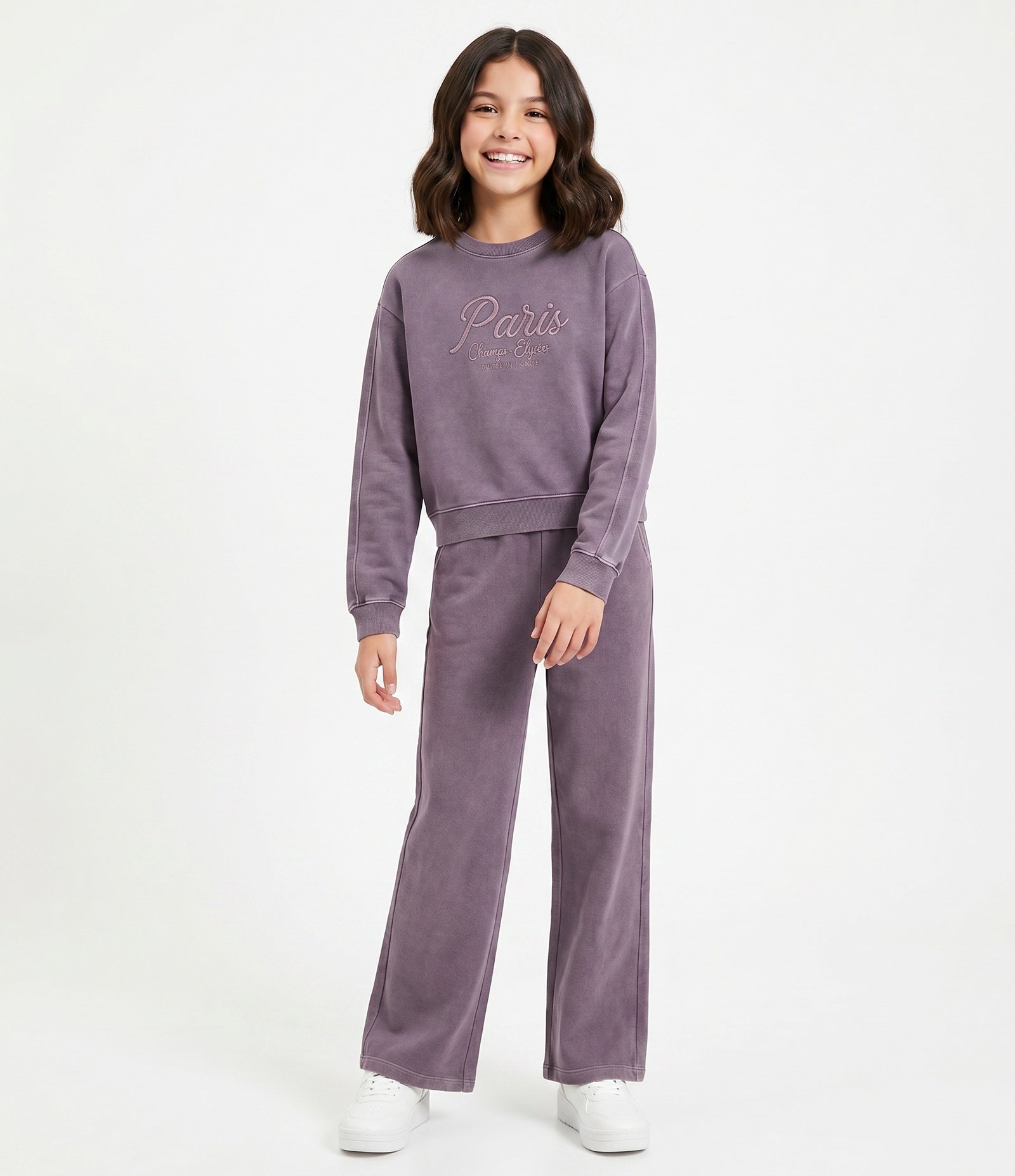 Calça Infantil em Moletom com Felpa Lavado – Tam 7 a 14 Anos Roxo 1