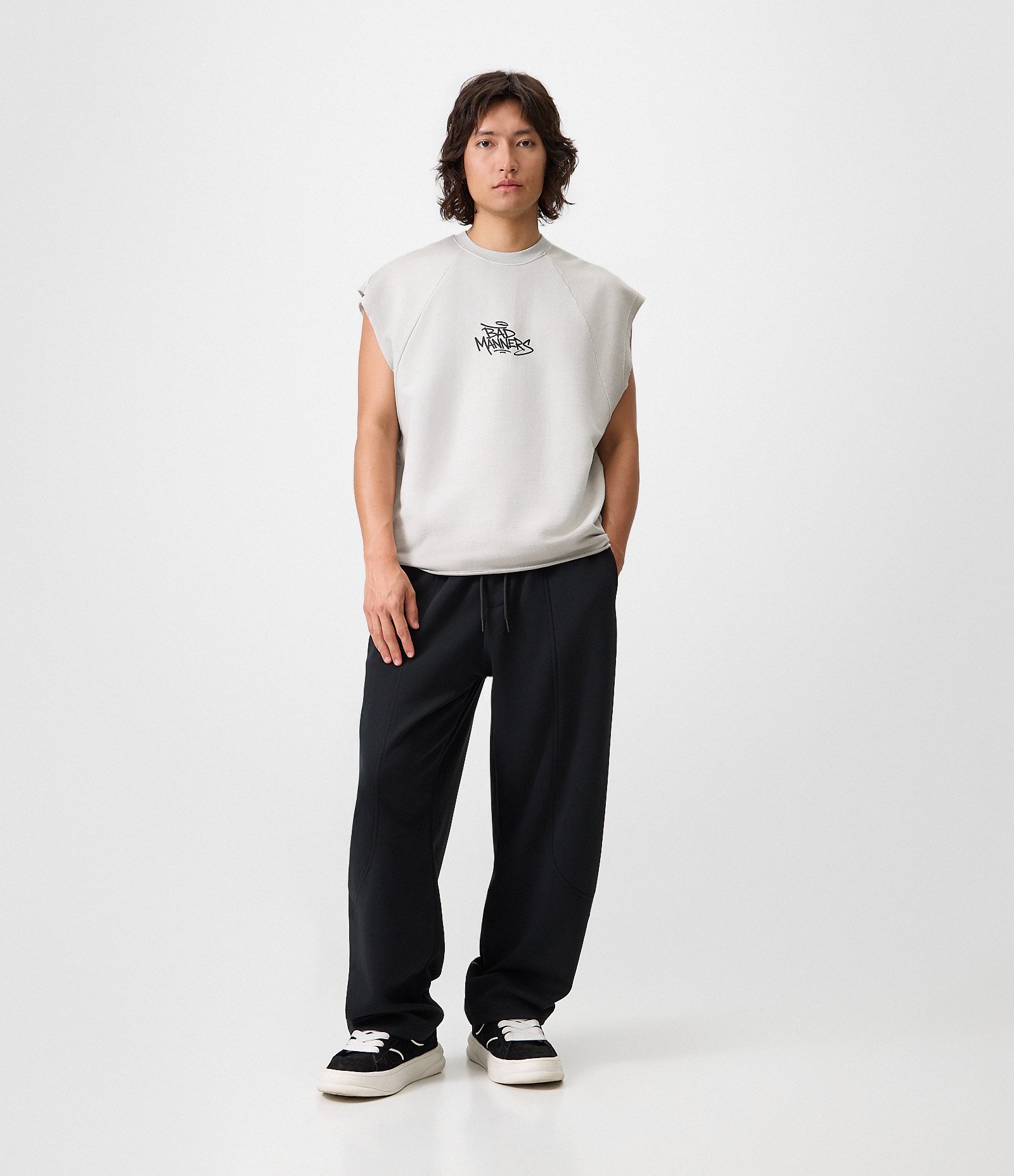Calça Baggy Balloon em Moletom com Felpa Preto 1