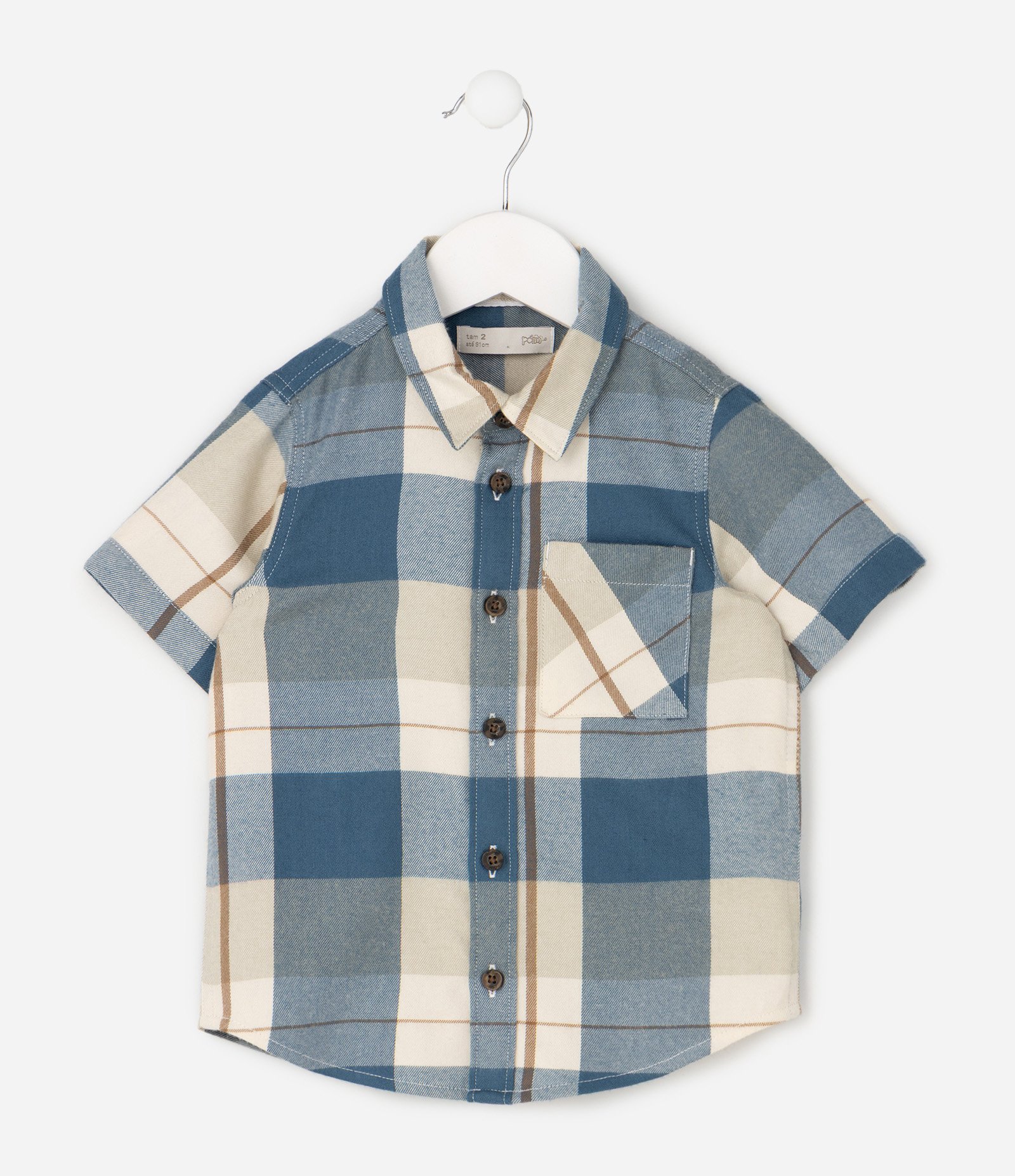 Camisa Infantil em Flanela Xadrez - Tam 1 a 6 anos Azul 1