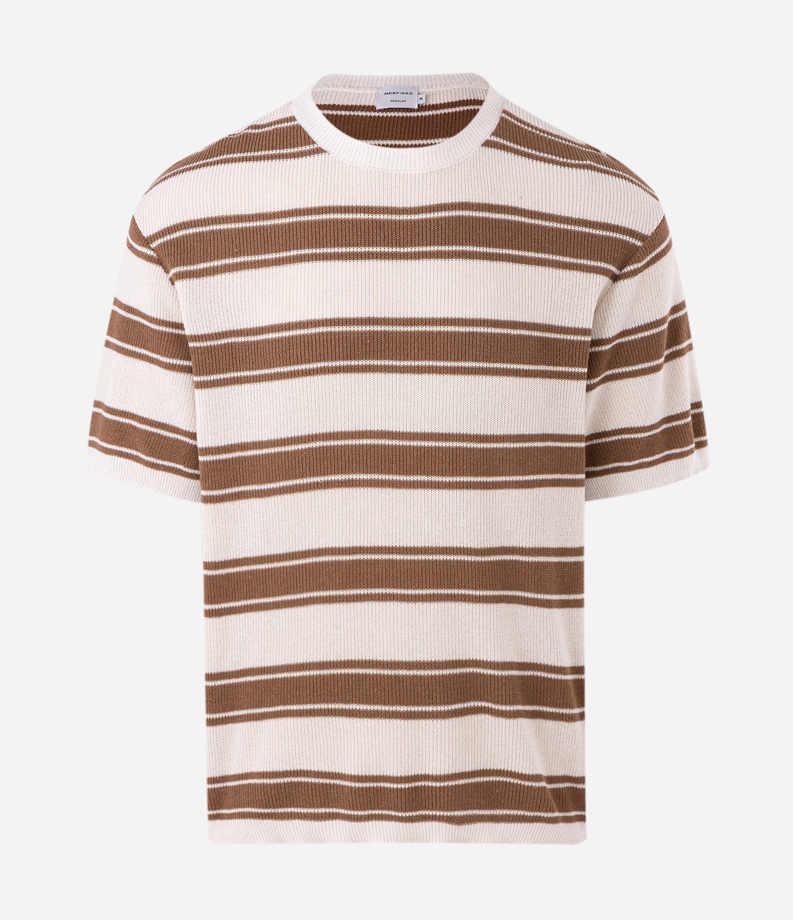 Camiseta Body Manga Curta com Efeito Tricô e Listras Branco 5