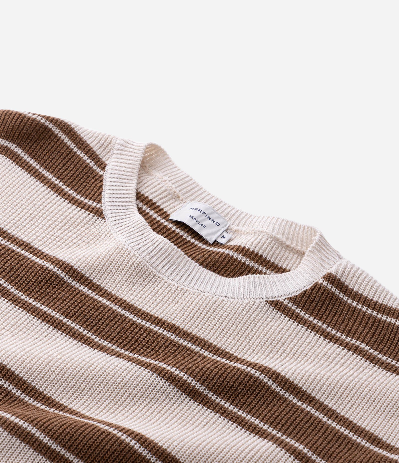 Camiseta Body Manga Curta com Efeito Tricô e Listras Branco 9