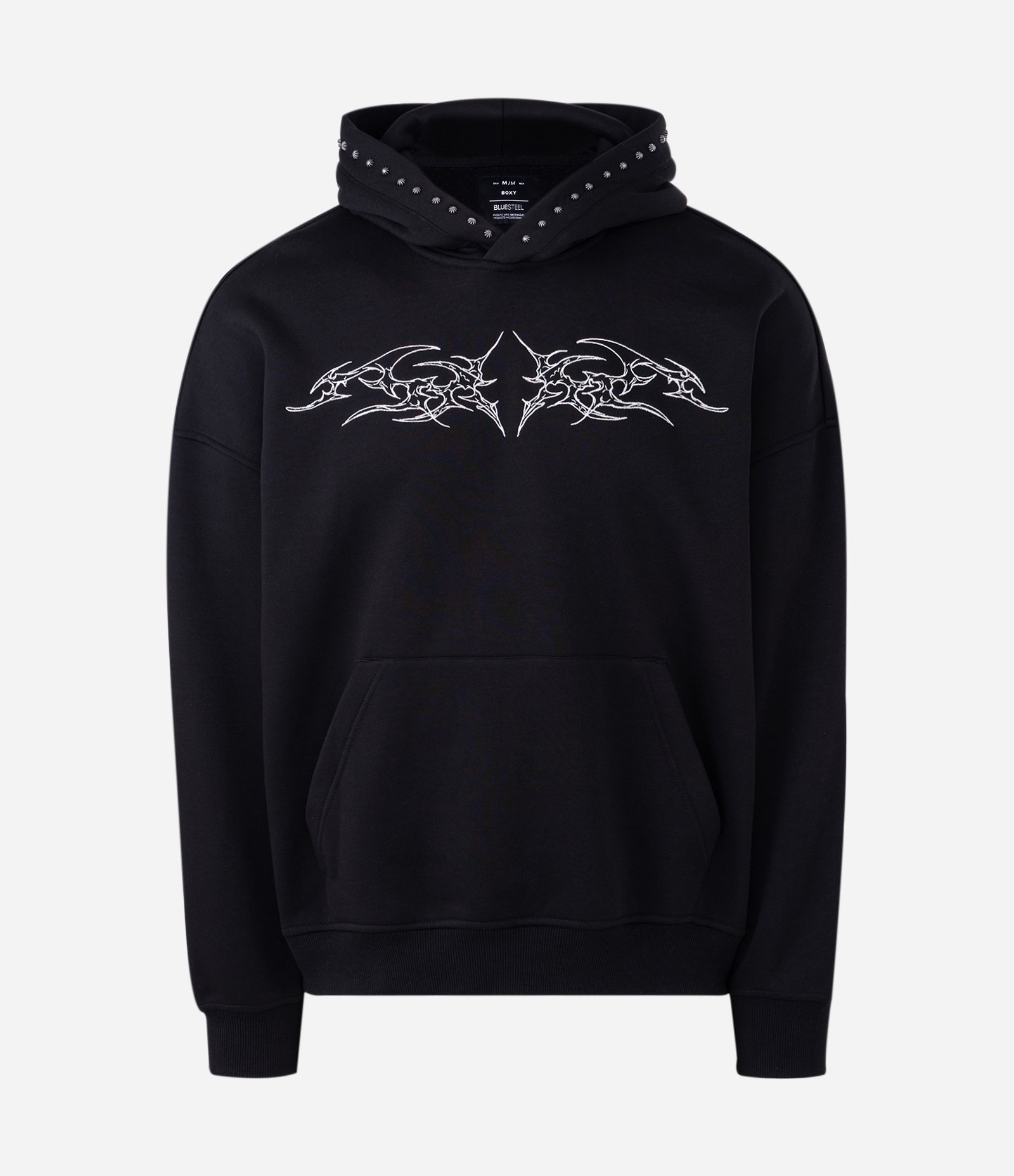 Moletom Boxy com Estampa Cruz de Corações Preto 5