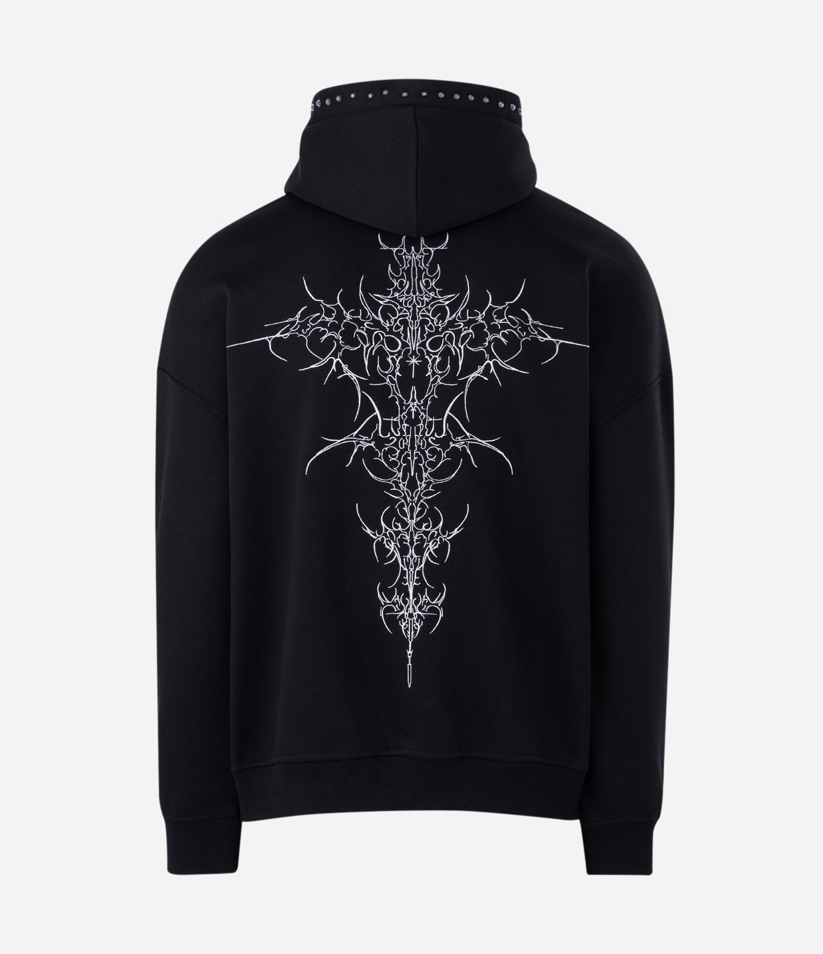 Moletom Boxy com Estampa Cruz de Corações Preto 6