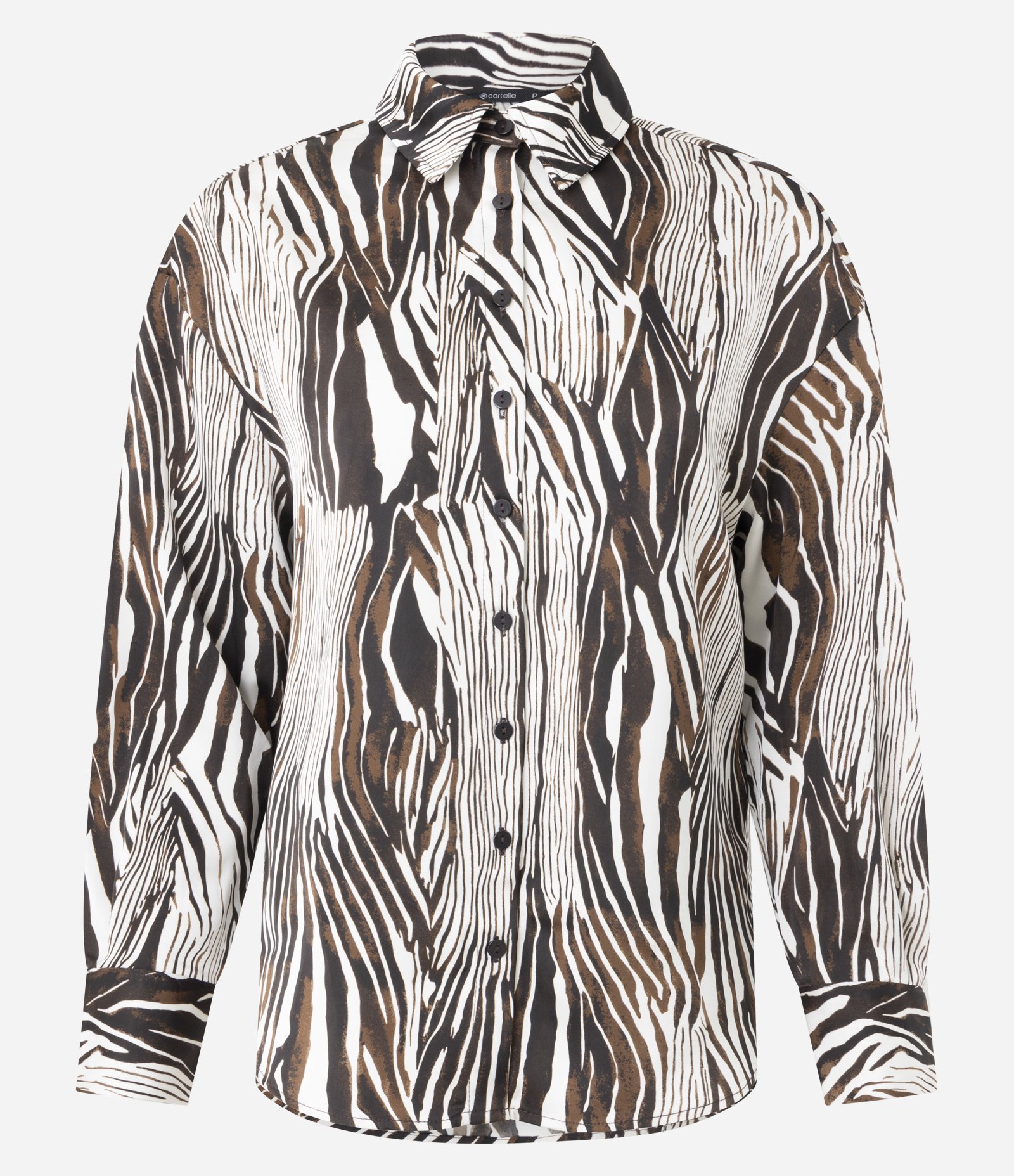 Camisa Oversized Acetinada com Estampa Orgânica Multicores 6