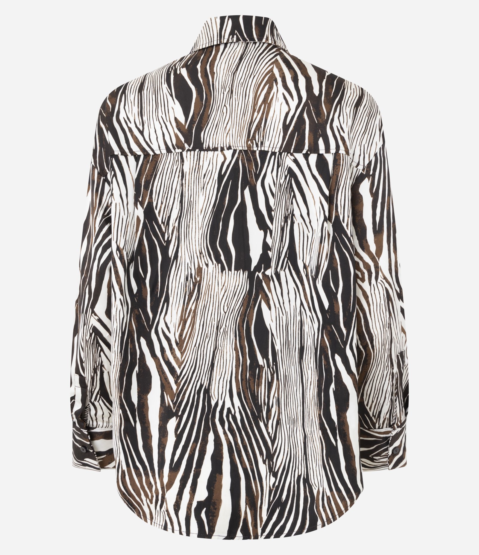 Camisa Oversized Acetinada com Estampa Orgânica Multicores 7