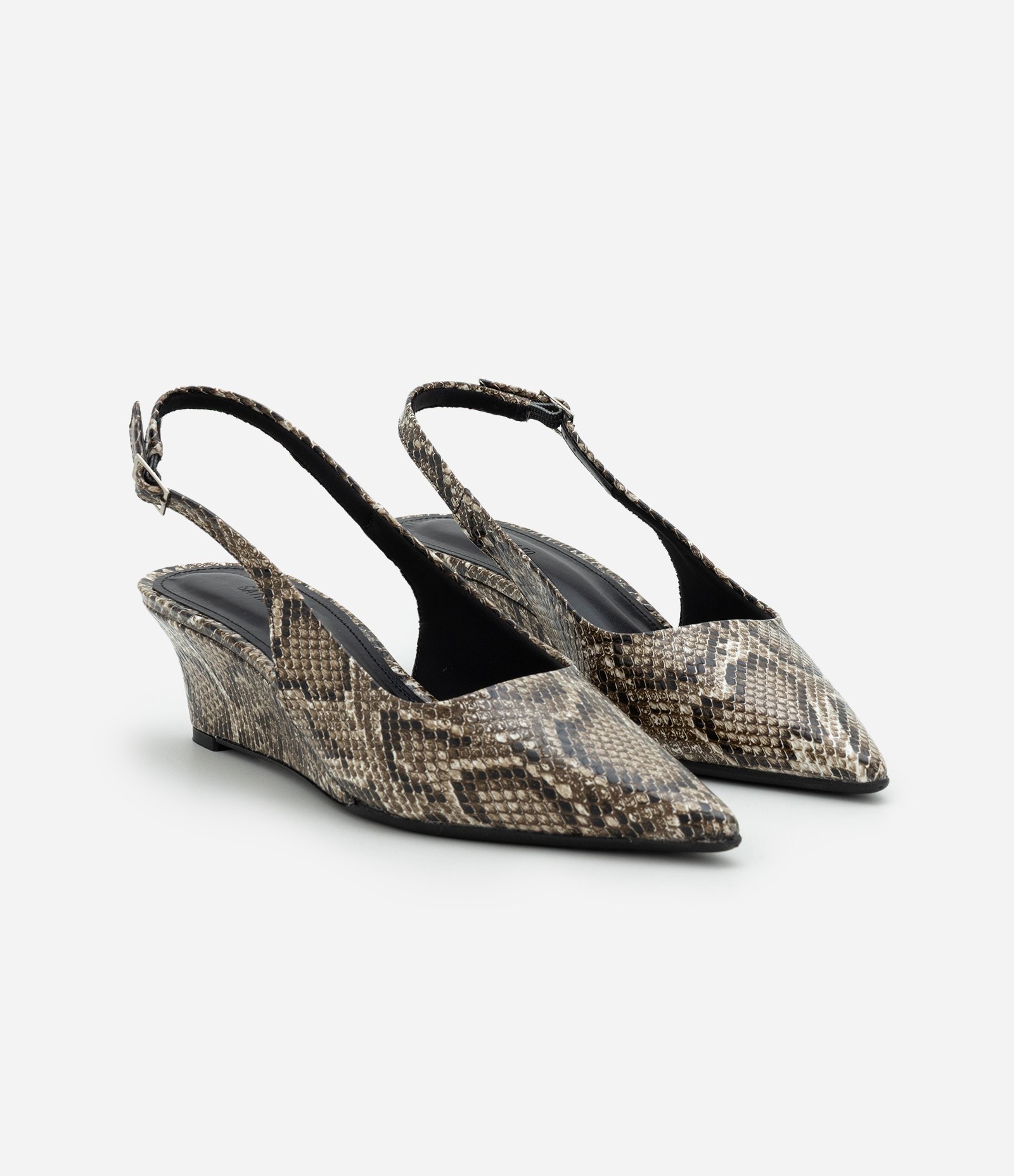 Sapato Slingback em PU com Estampa Animal Print Marrom 3