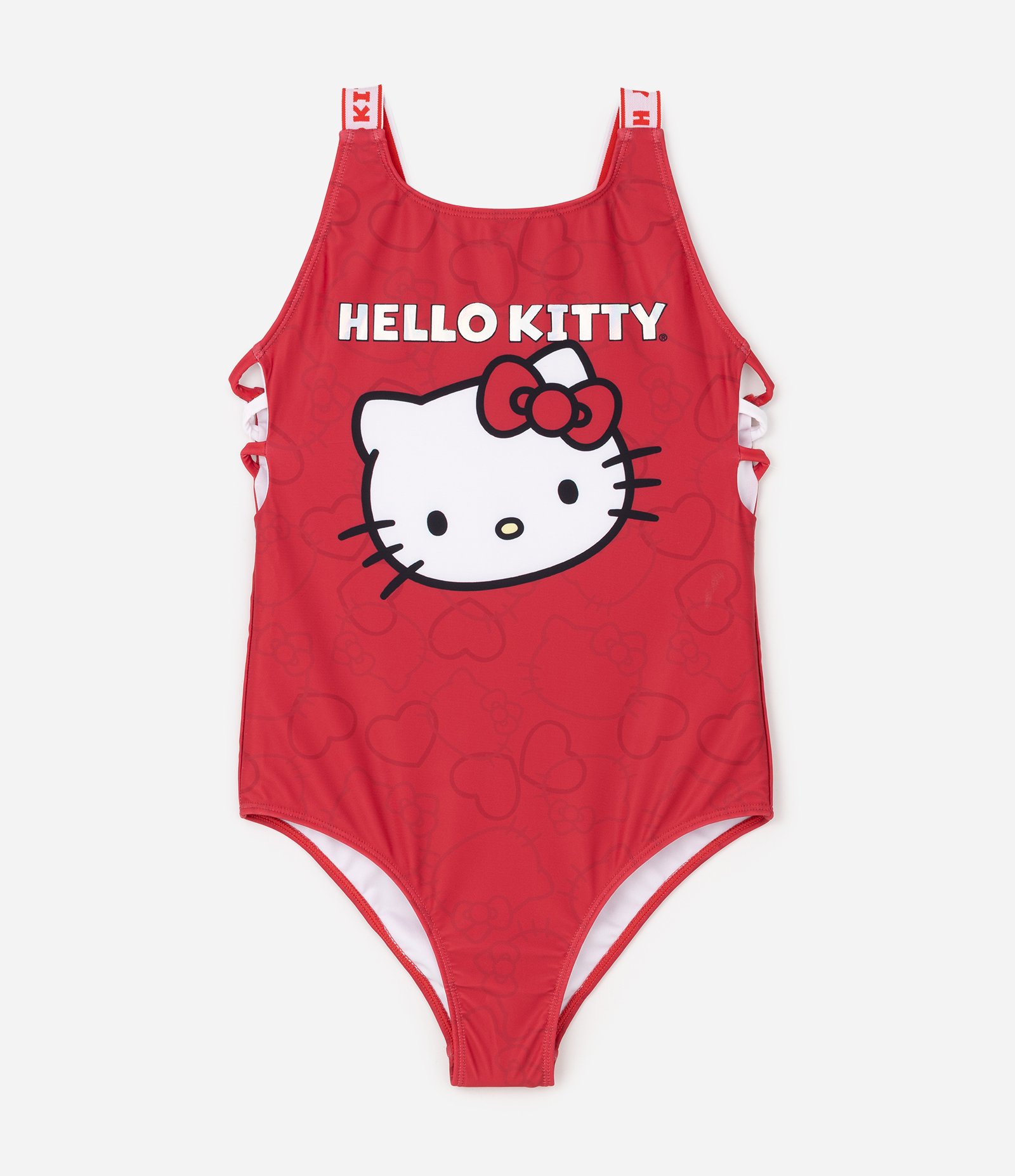 Maiô Infantil Hello Kitty com Alças Personalizadas – Tam 5 a 14 Anos Vermelho 1