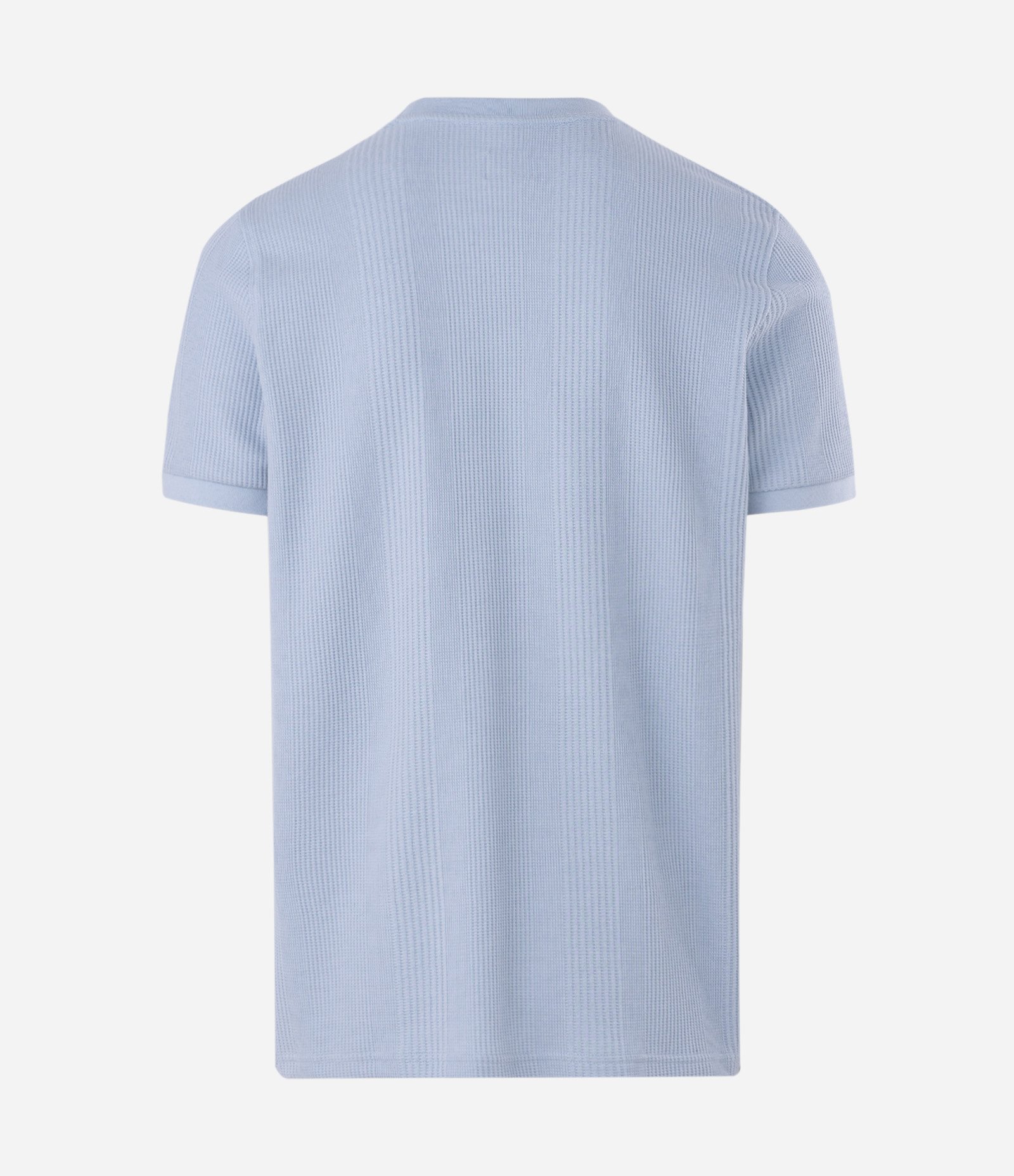 Camiseta Regular em Algodão com Textura Vertical Azul 6