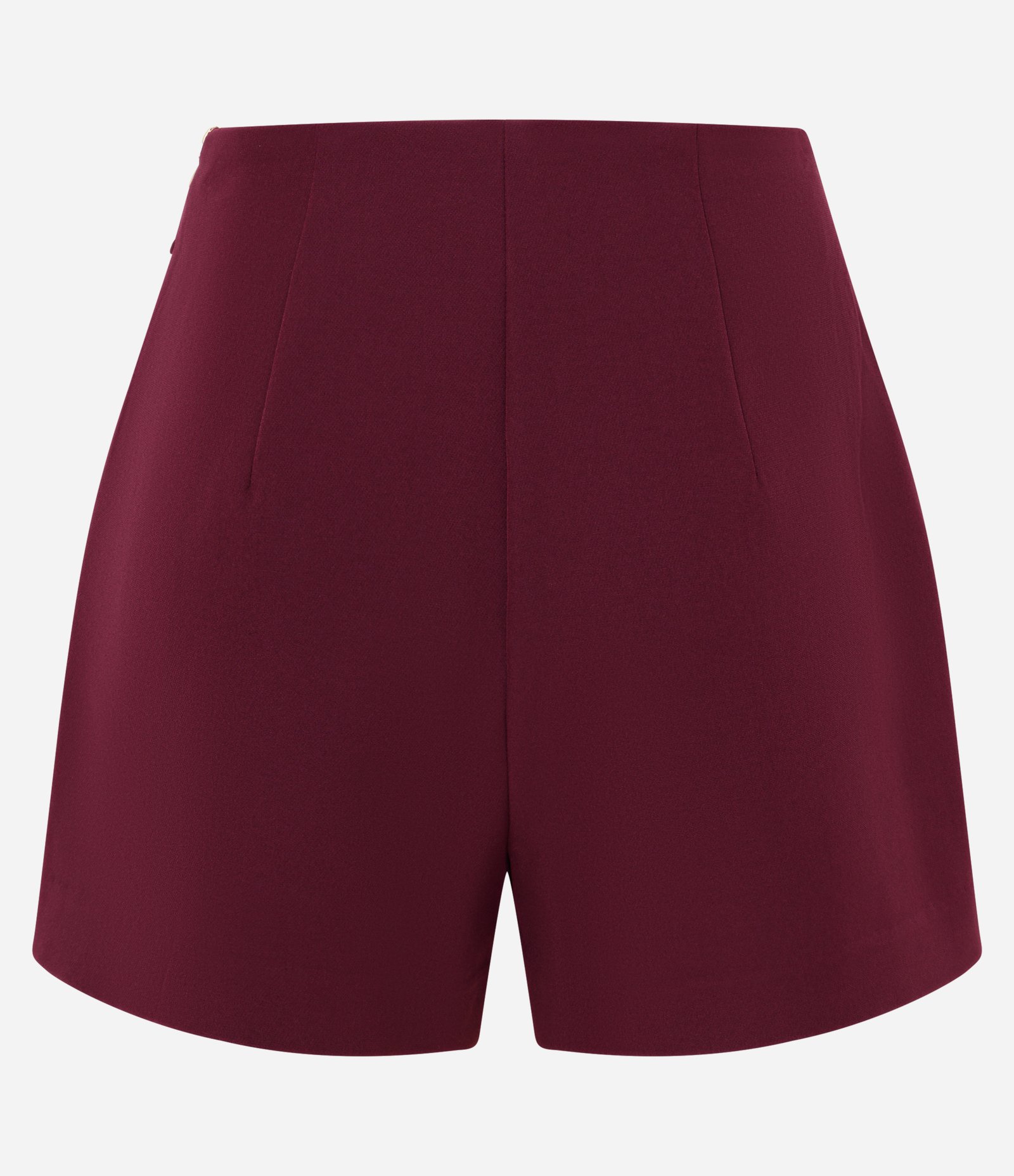 Short Saia Alfaiatado com Corrente Metálica Bordô 3