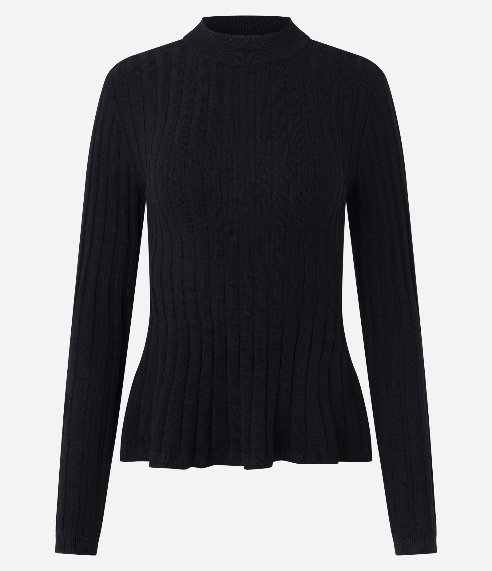 Blusa Peplum em Tricô com Manga Longa Preto 5