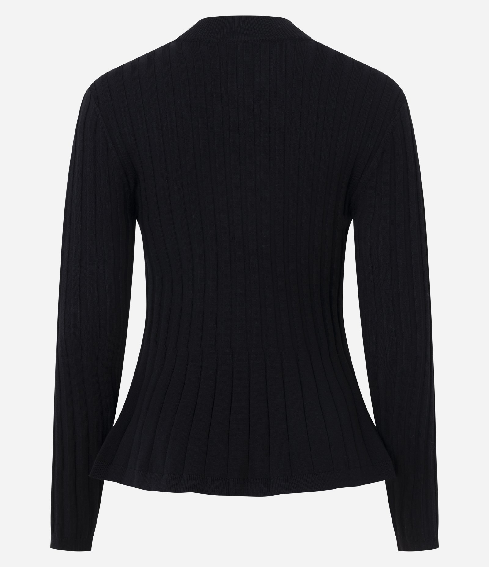 Blusa Peplum em Tricô com Manga Longa Preto 7