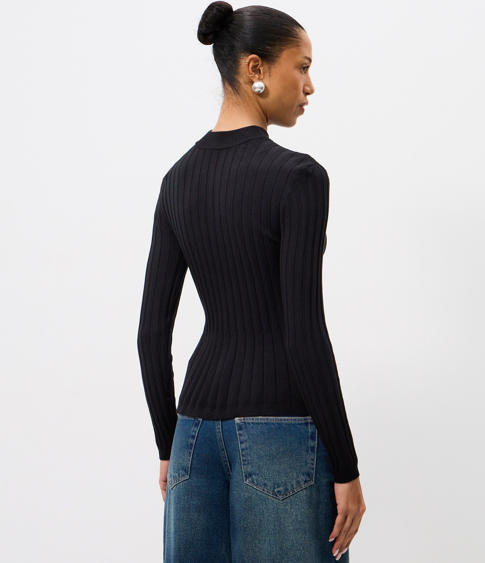 Blusa Peplum em Tricô com Manga Longa Preto 4