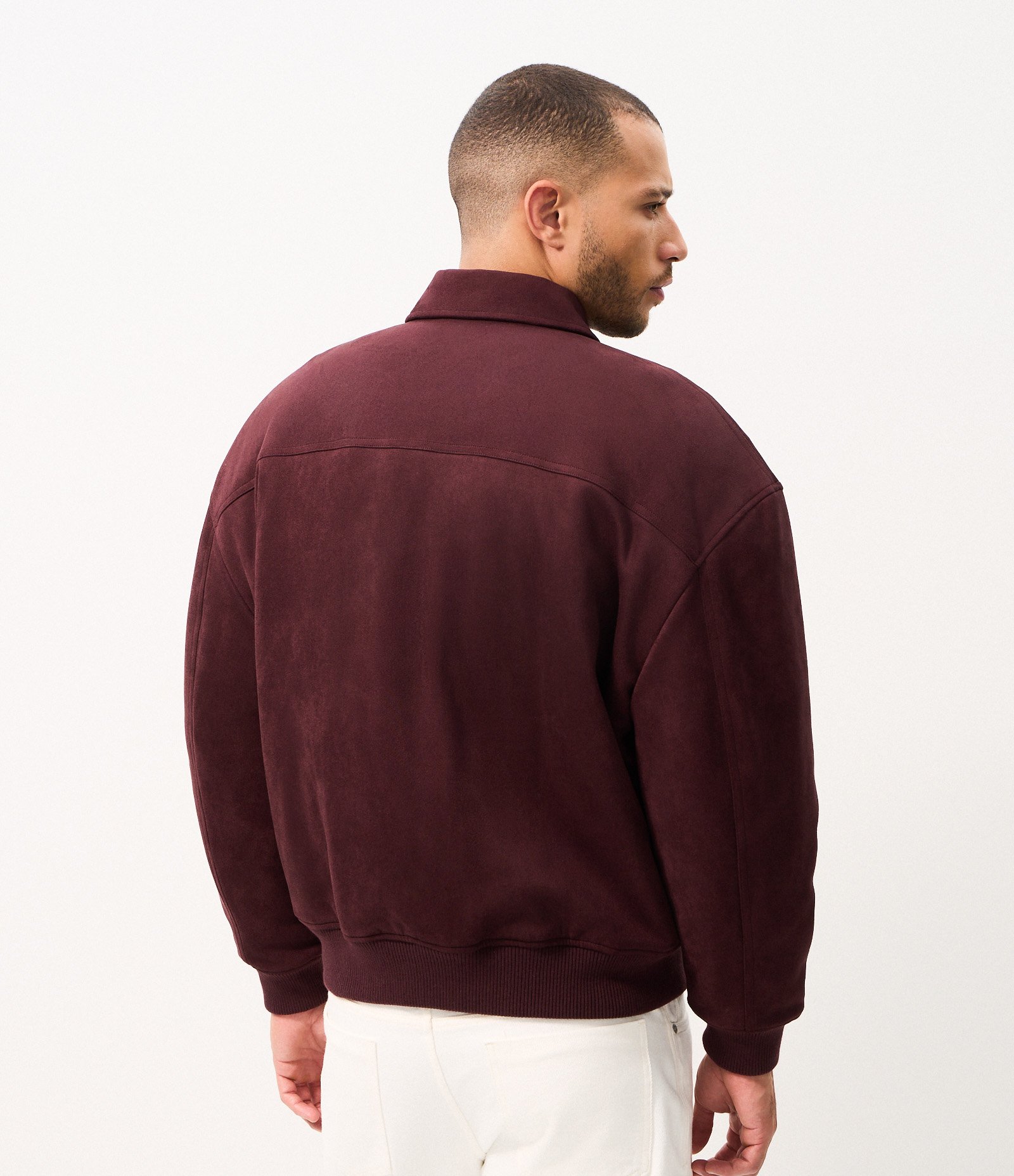 Jaqueta Pesada Bomber em Suede com Bolso Marrom 4