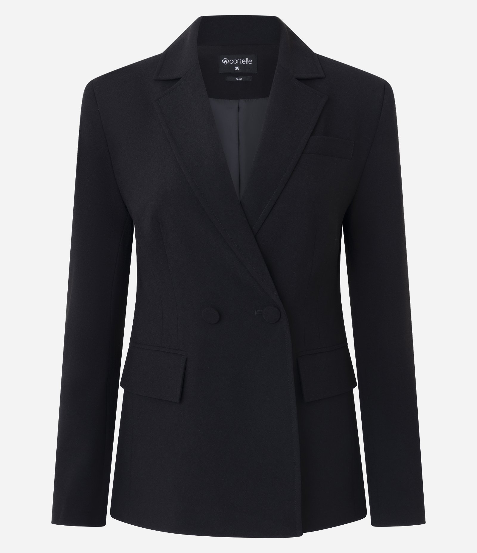 Blazer Ampulheta Alfaiatado com Recortes Estruturados Preto 1