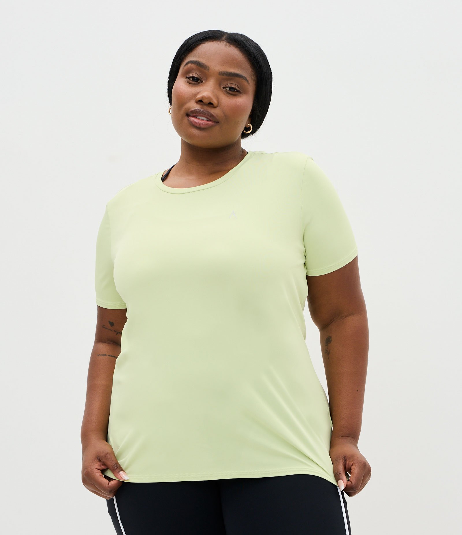 Camiseta Esportiva com Tecnologia Dry Curve & Plus Size Verde Amarelado 1