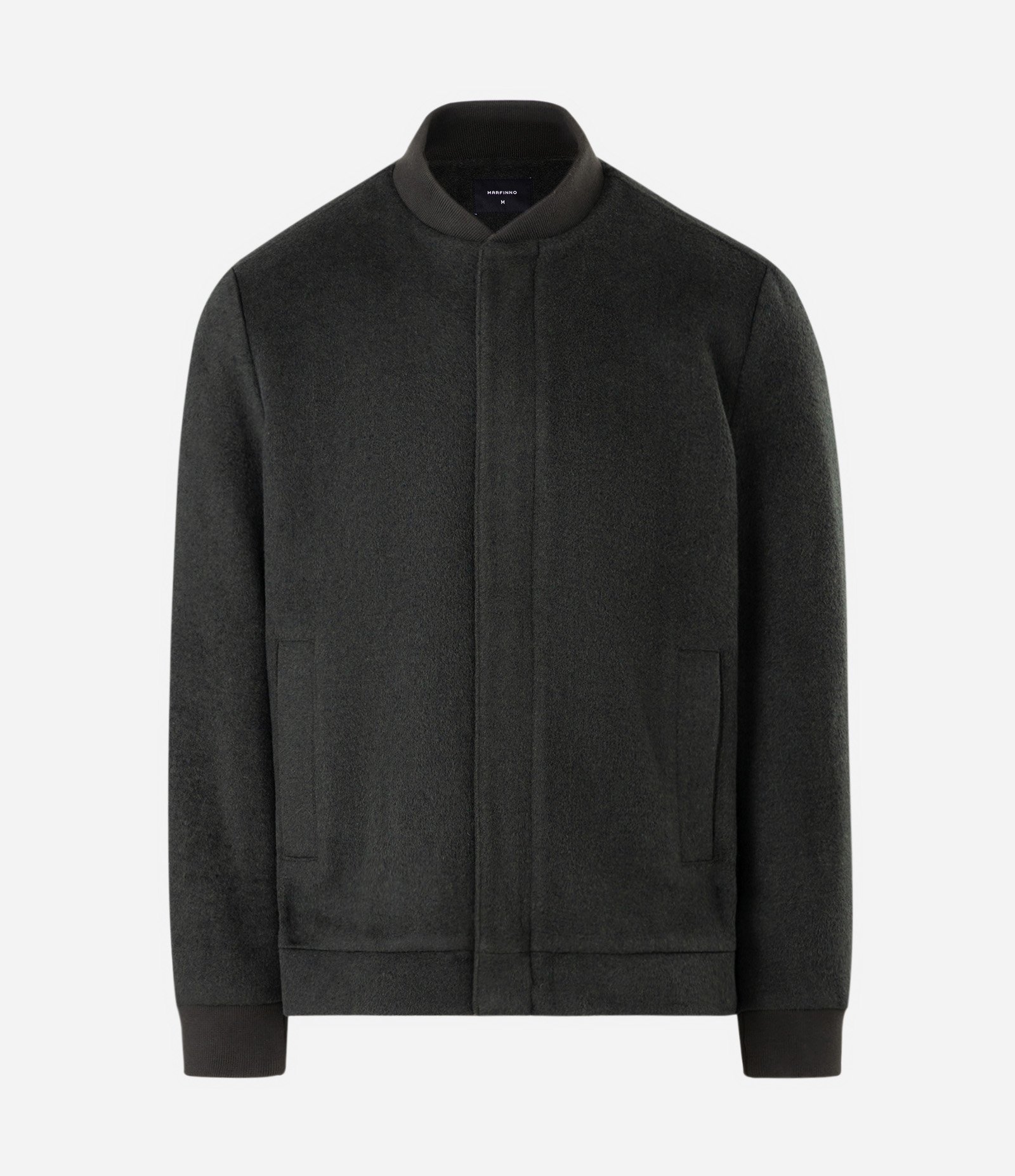 Jaqueta Bomber em Polyvelour com Zíper Verde 1