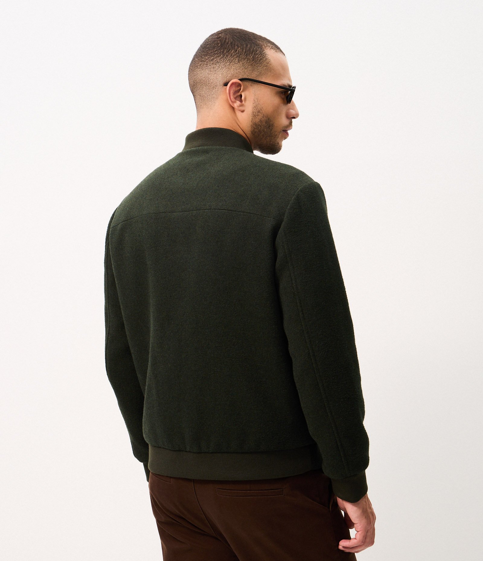 Jaqueta Bomber em Polivelour com Zíper Verde 3