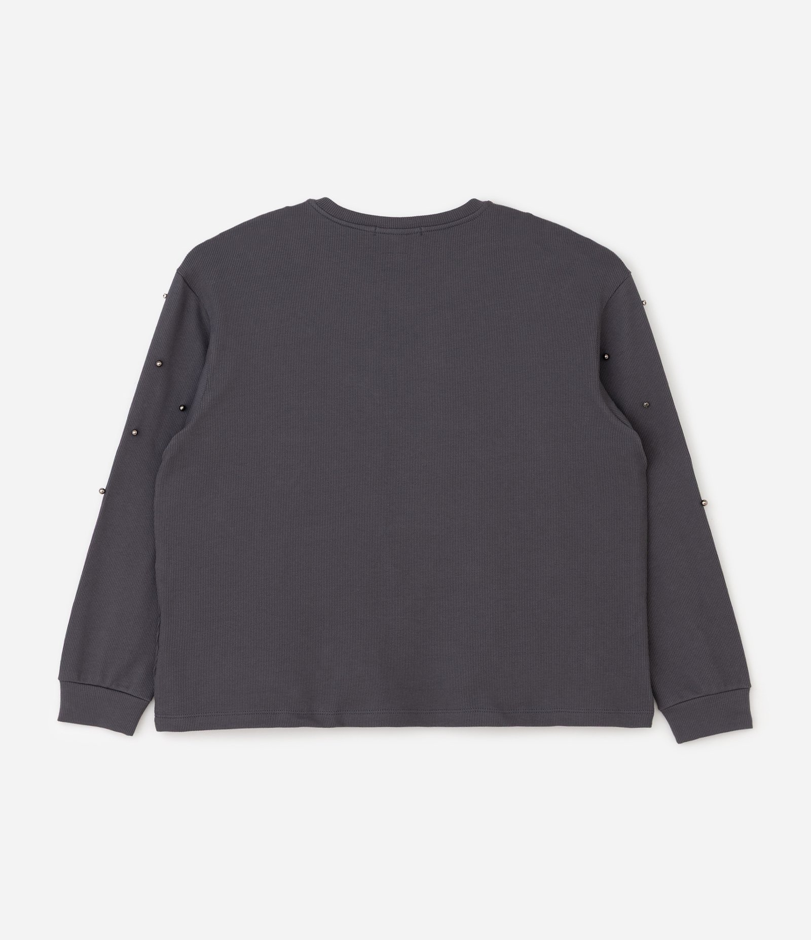 Blusa Manga Longa em Ribana com Miniesferas Curve & Plus Size Cinza 2