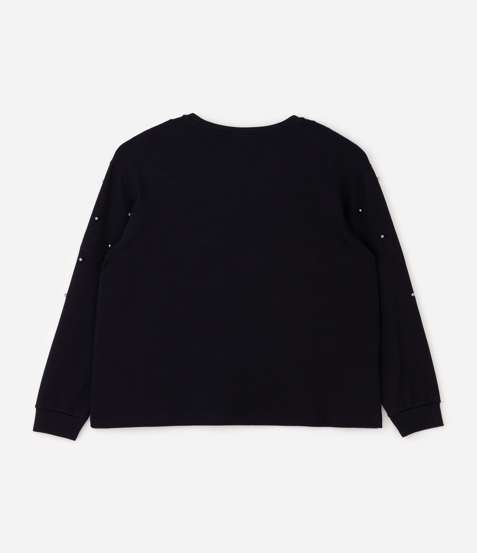 Blusa Manga Longa em Ribana com Miniesferas Curve & Plus Size Preto 2