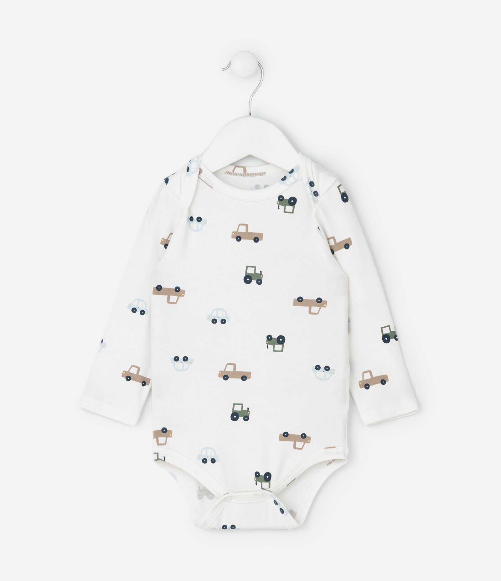 Body Infantil com Estampa Carrinhos – Tam 0 a 18 Meses Branco 2