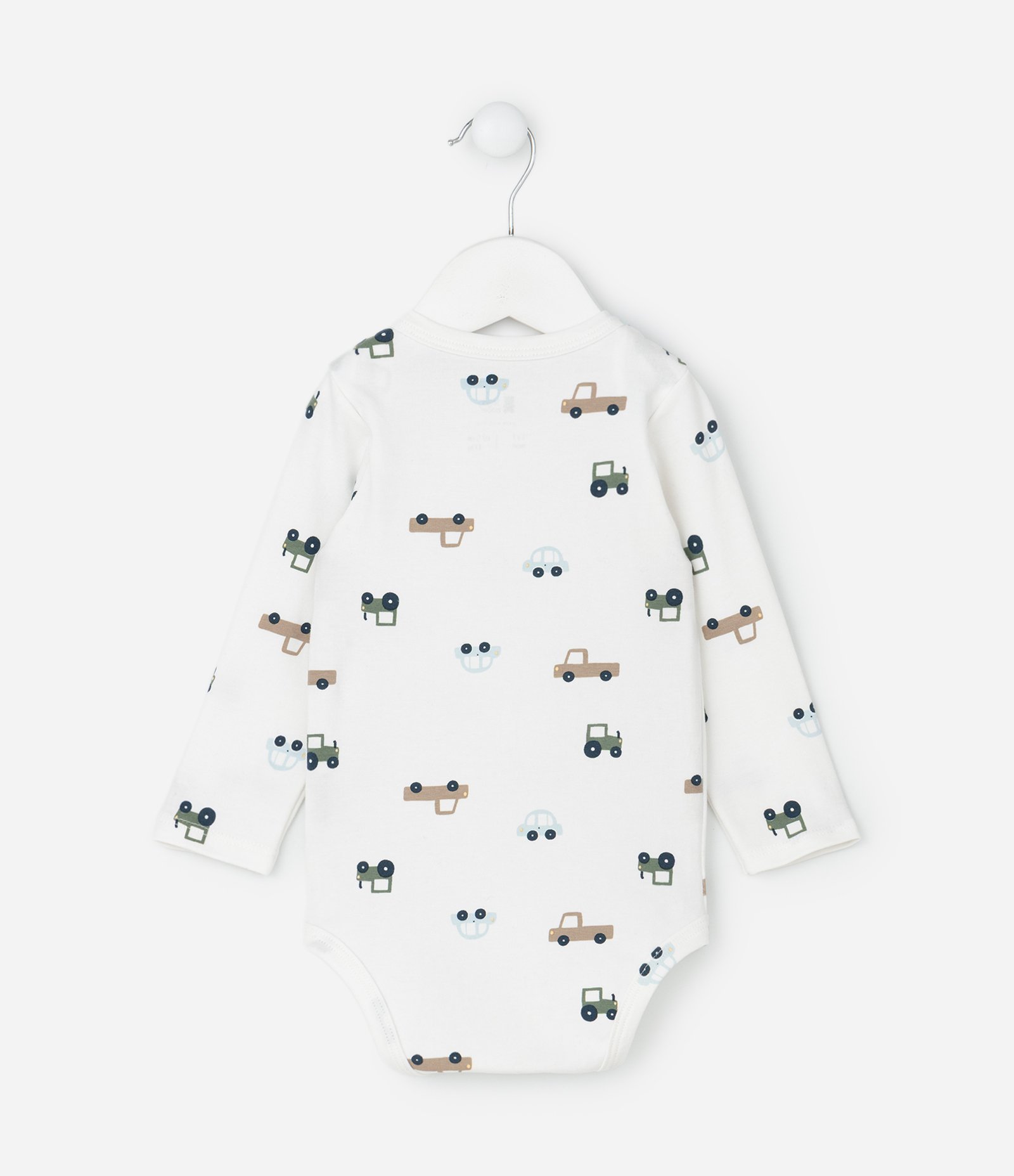 Body Infantil com Estampa Carrinhos – Tam 0 a 18 Meses Branco 3