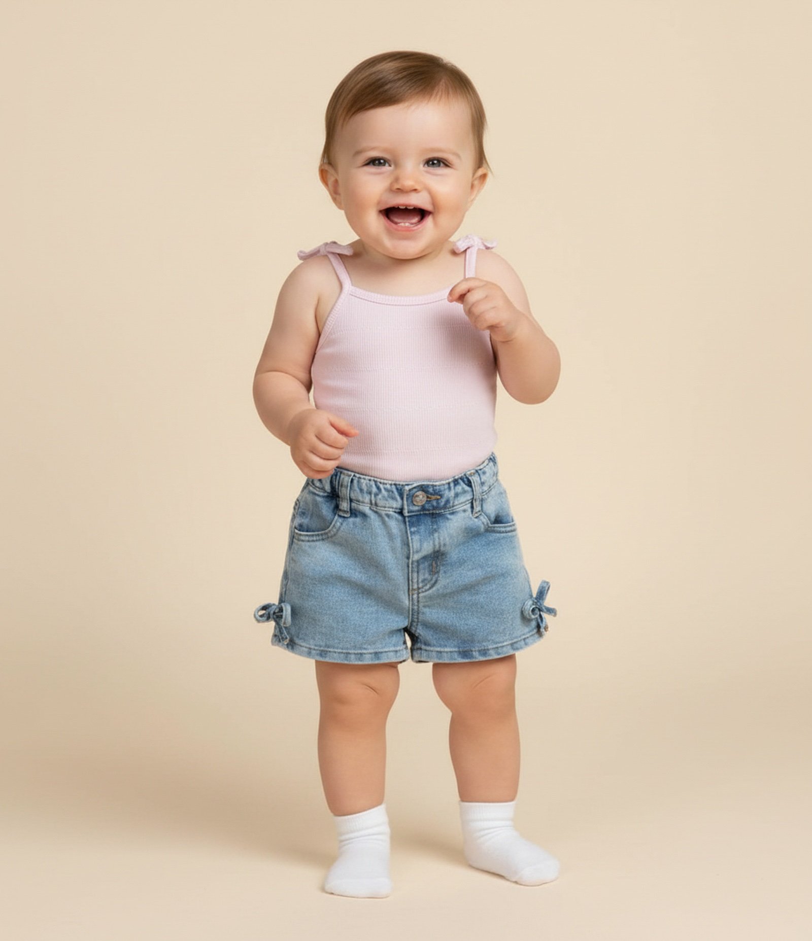 Body Infantil Canelado sem Manga com Lacinhos – Tam 3 a 18 Meses Rosa Claro 1