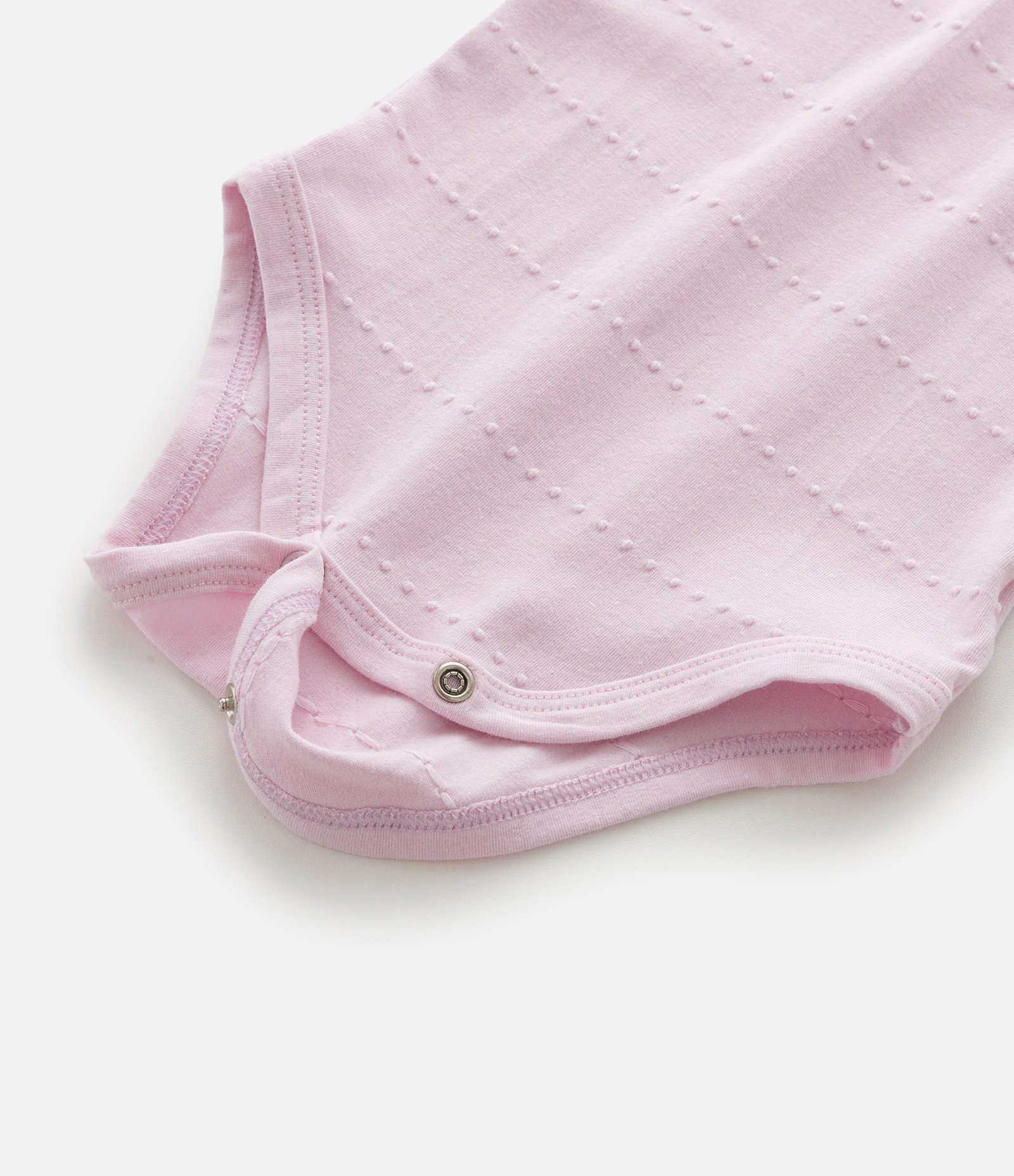 Body Infantil Canelado sem Manga com Lacinhos – Tam 3 a 18 Meses Rosa Claro 5