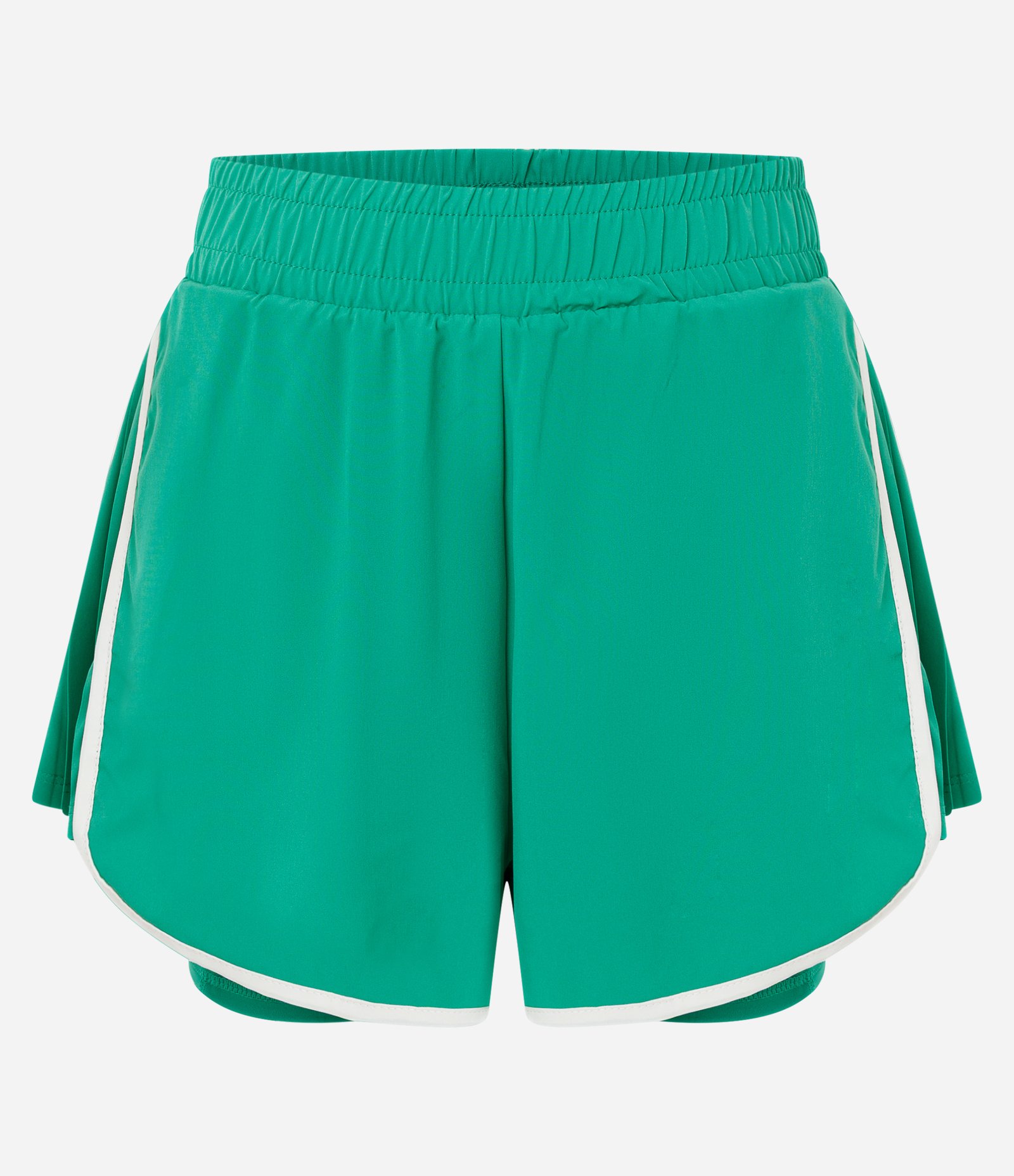 Bermuda Runner Esportiva com Short Interno e Laterais Plissadas Verde 5