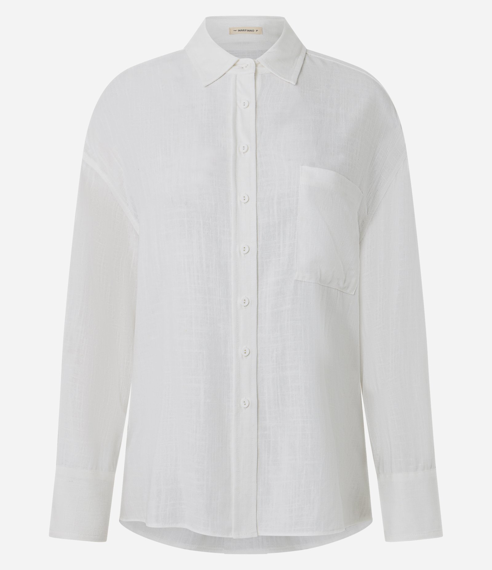 Camisa Oversized em Viscolinho com Punhos Ajustados Branco 5