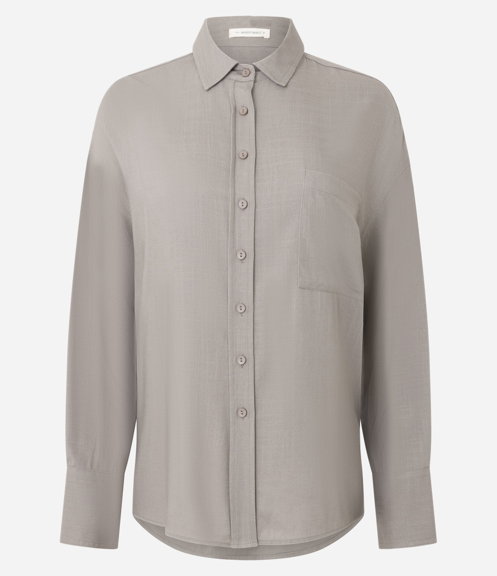 Camisa Oversized em Viscolinho com Punhos Ajustados Bege 5