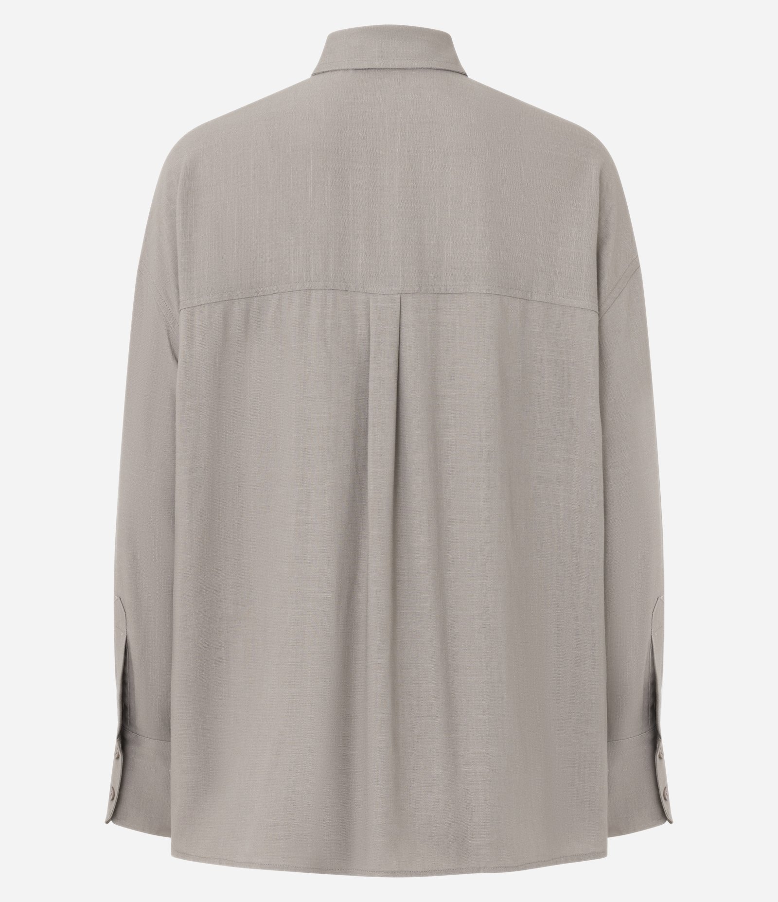 Camisa Oversized em Viscolinho com Punhos Ajustados Bege 6