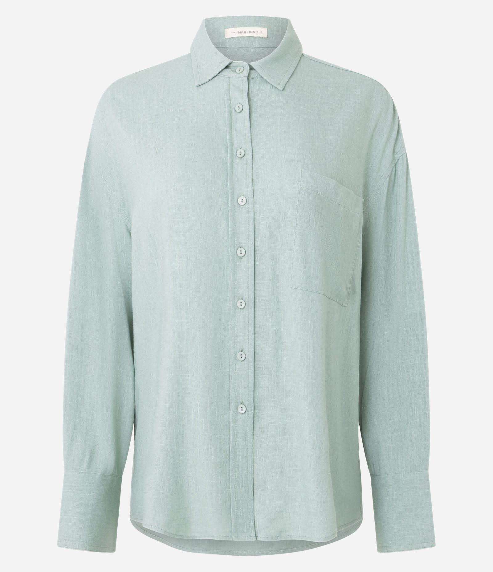 Camisa Oversized em Viscolinho com Punhos Ajustados Verde 5