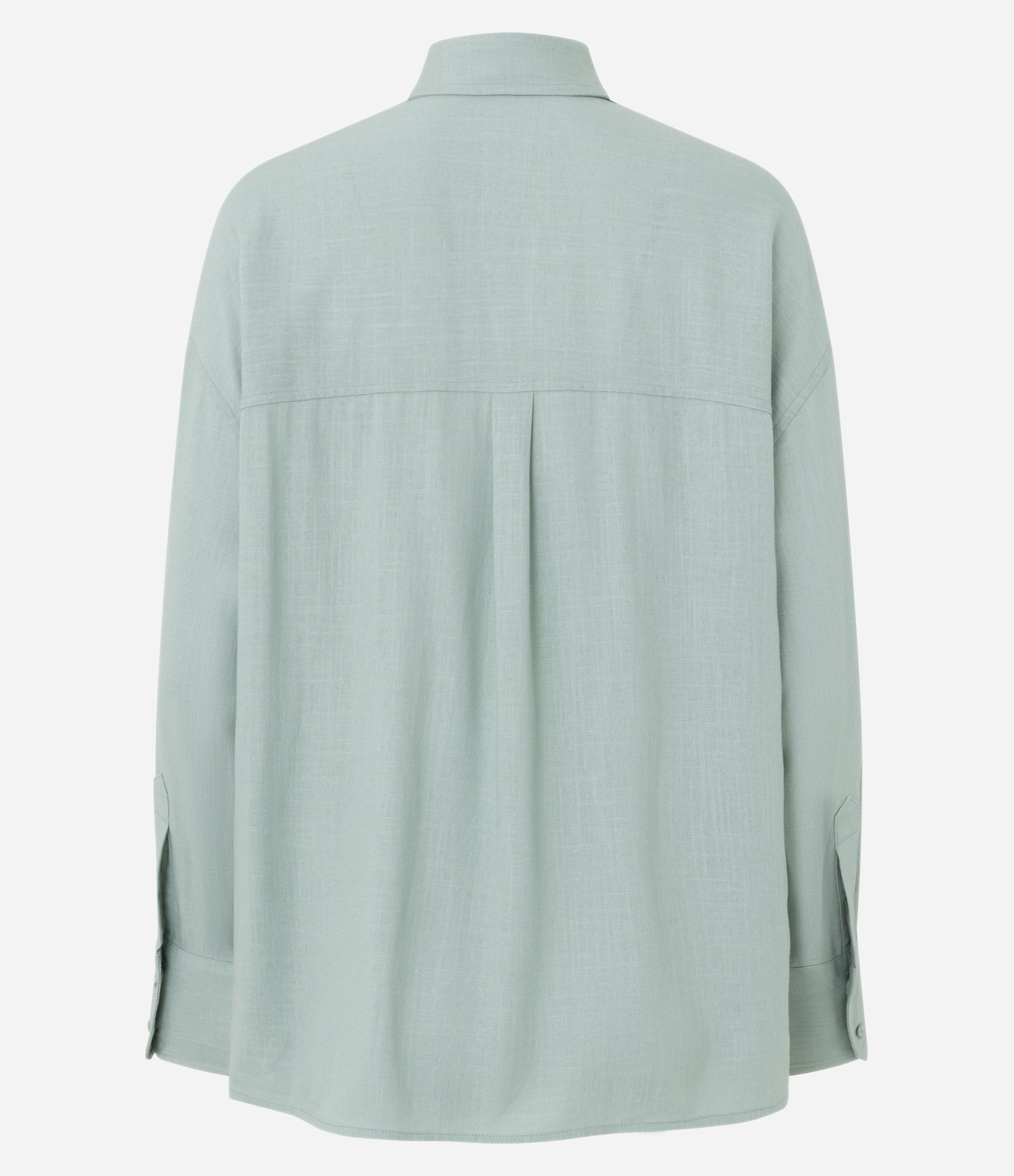Camisa Oversized em Viscolinho com Punhos Ajustados Verde 6